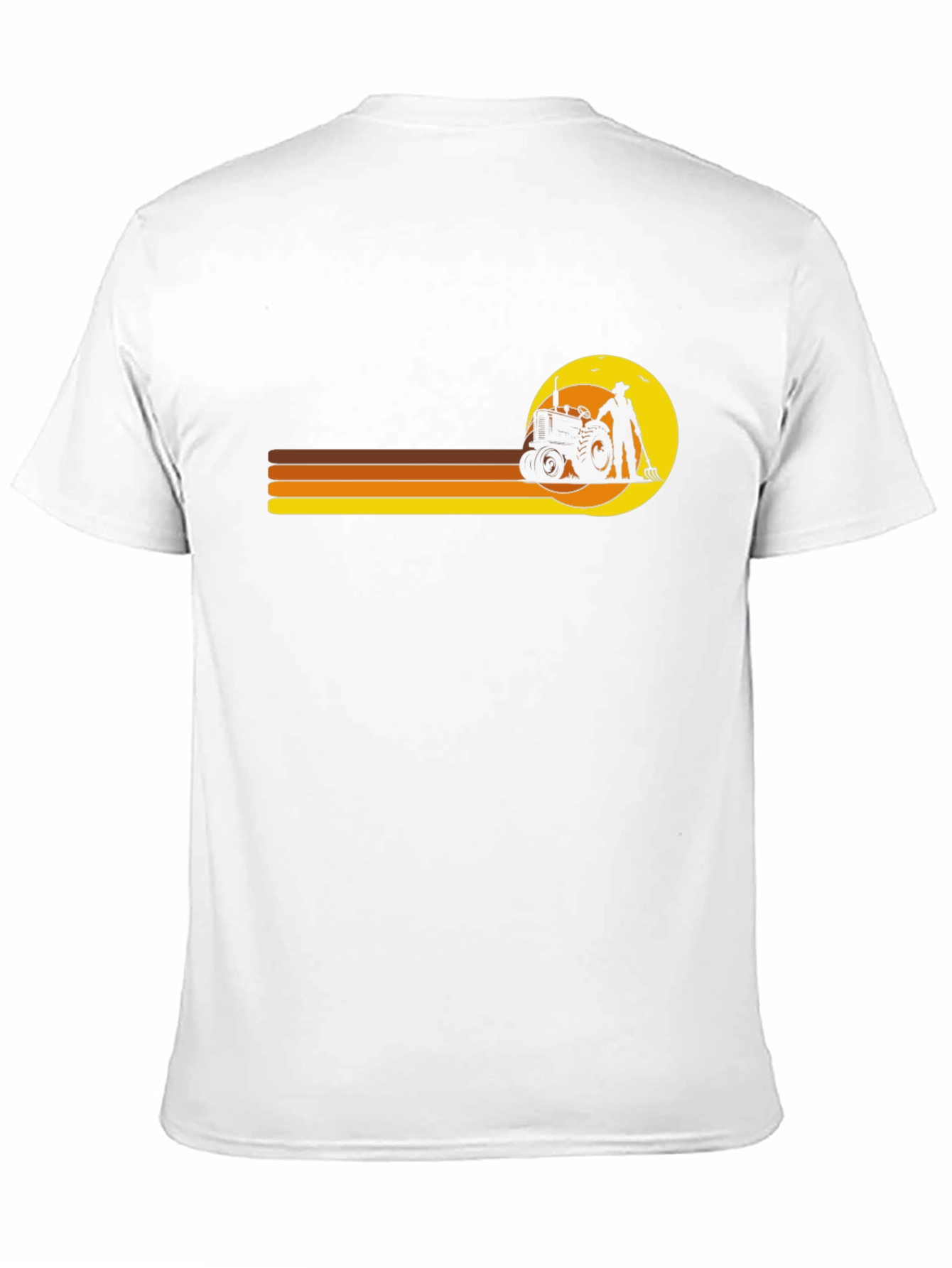 Retro Farmer T-Shirt: Tractor & Sunset Design