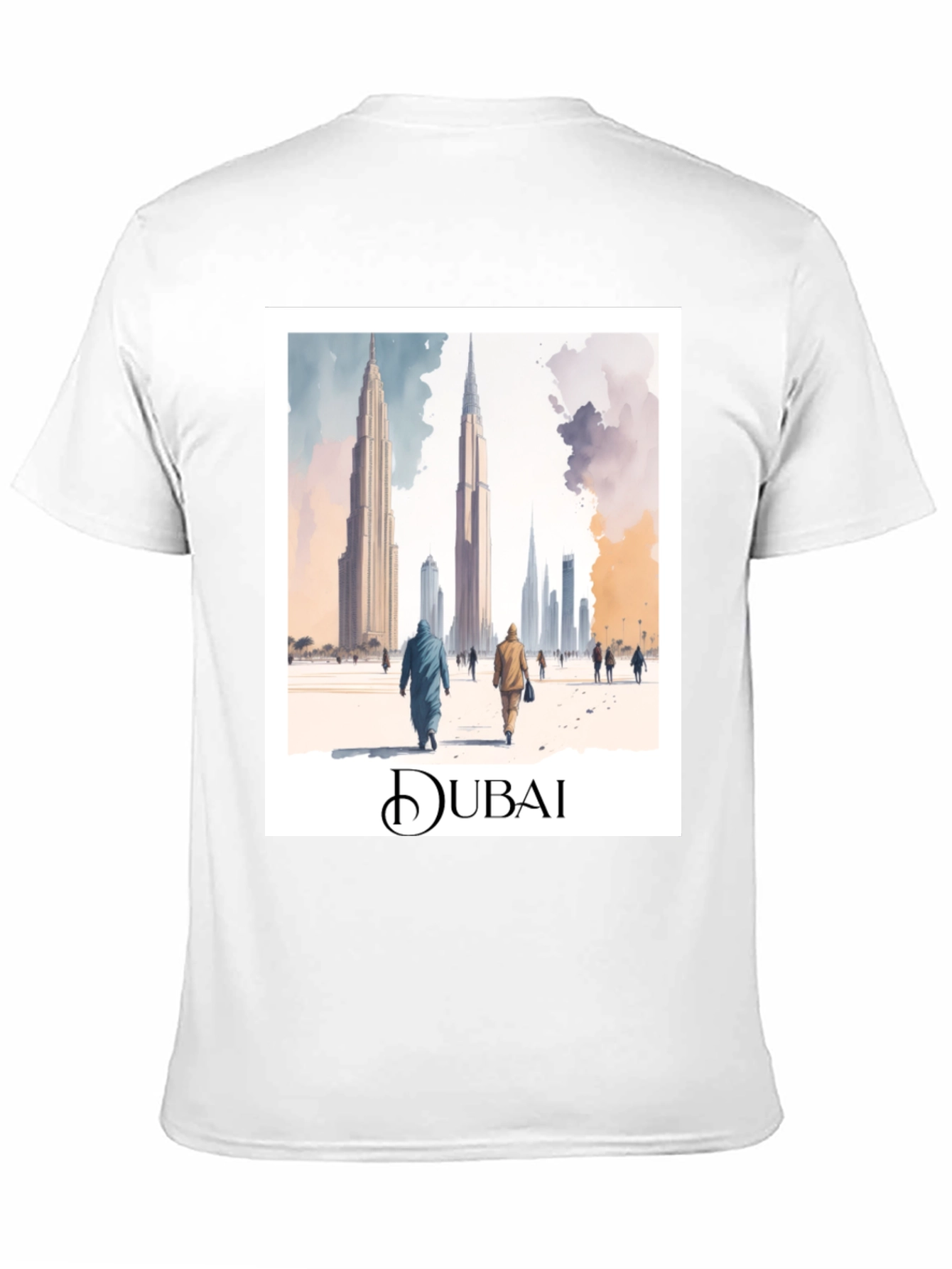 Dubai Skyline Graphic Tee - Black Cotton