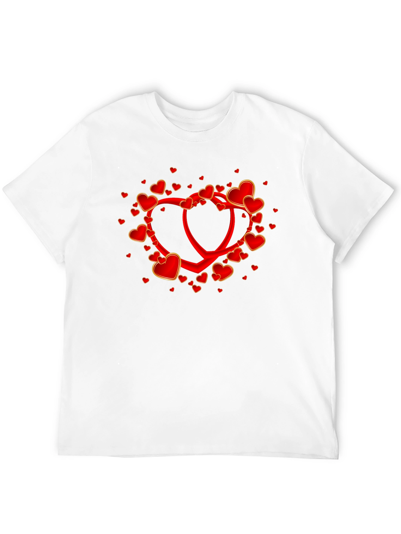 Heart Valentines Day Graphic Tee - Black Cotton Casual