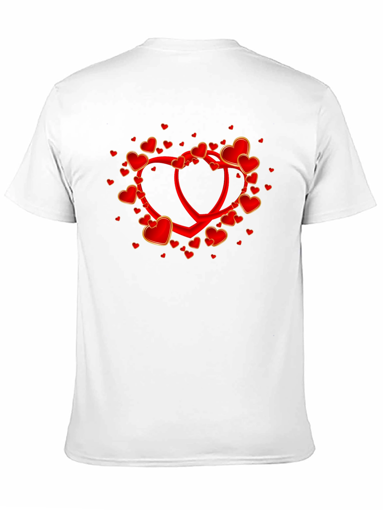 Heart Valentines Day Graphic Tee - Black Cotton Casual
