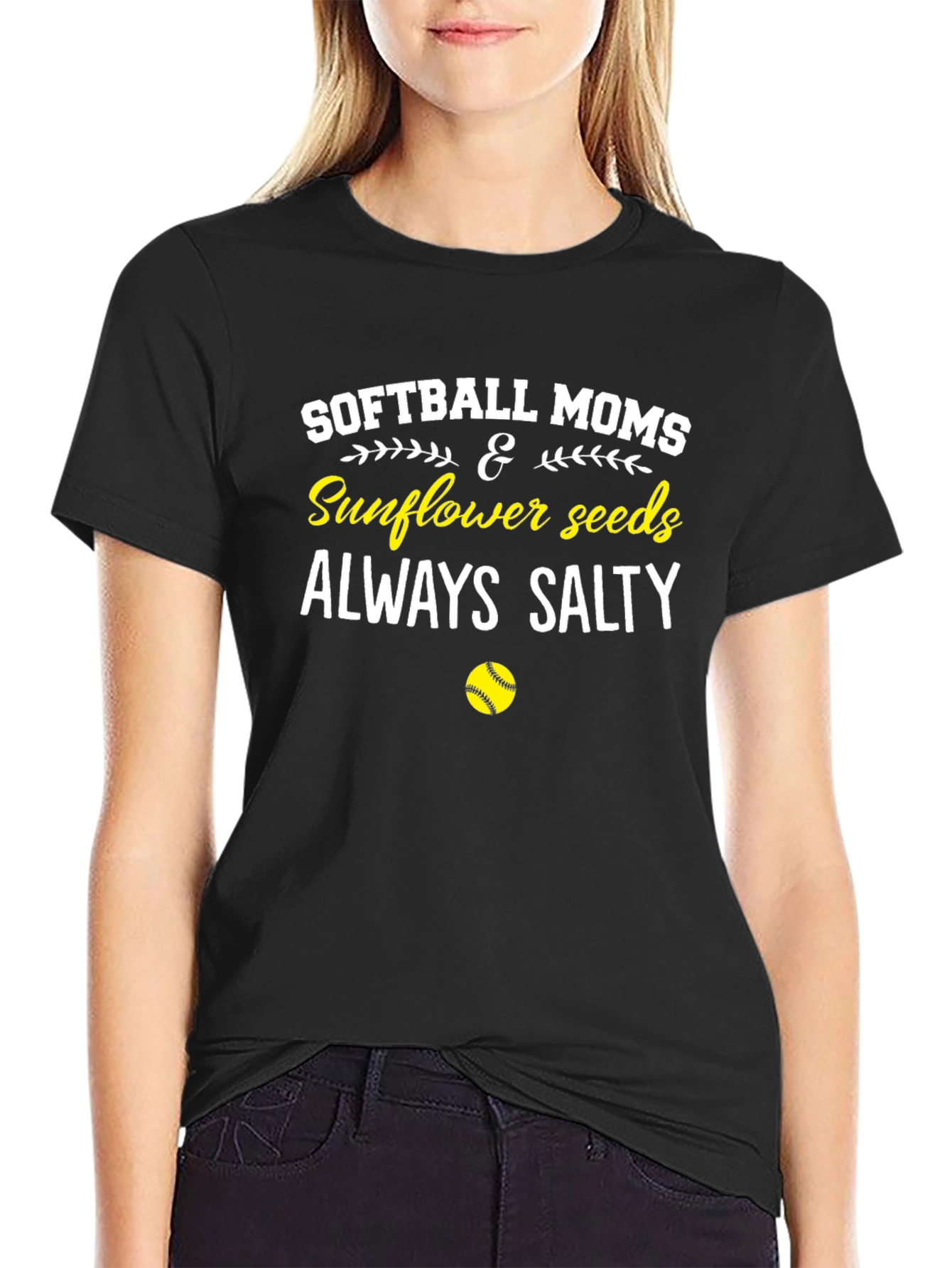 Softball Moms & Sunflower Seeds Always Salty T-Shirt