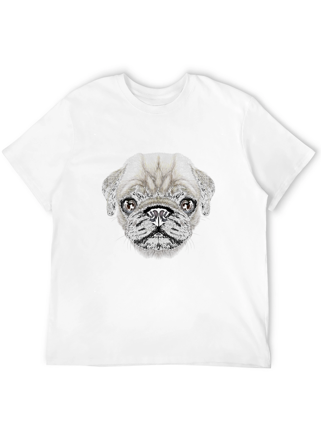 Pug Dog Graphic T-Shirt - Casual Black Tee
