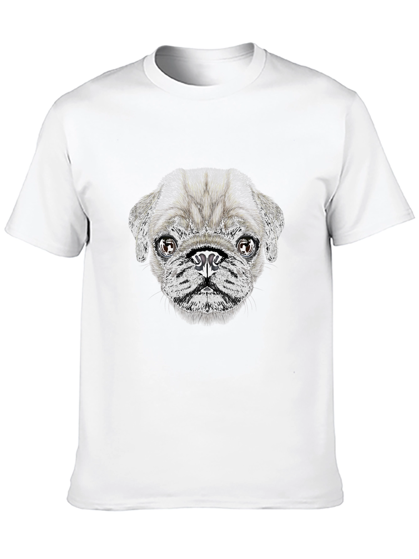 Pug Dog Graphic T-Shirt - Casual Black Tee