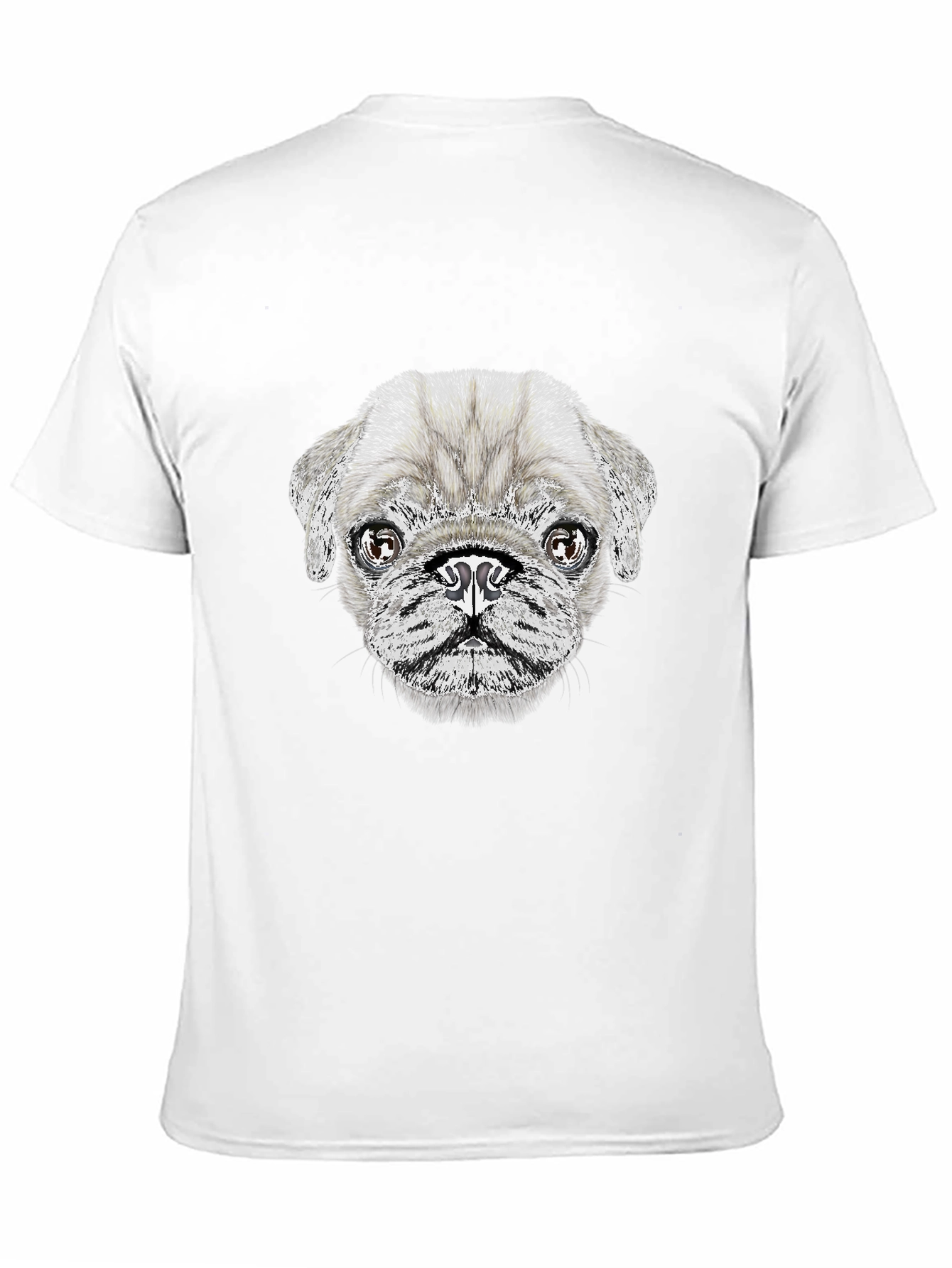 Pug Dog Graphic T-Shirt - Casual Black Tee