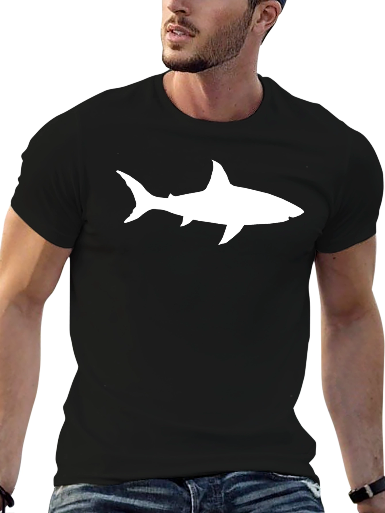 Shark Graphic Tee - Mens Black T-Shirt