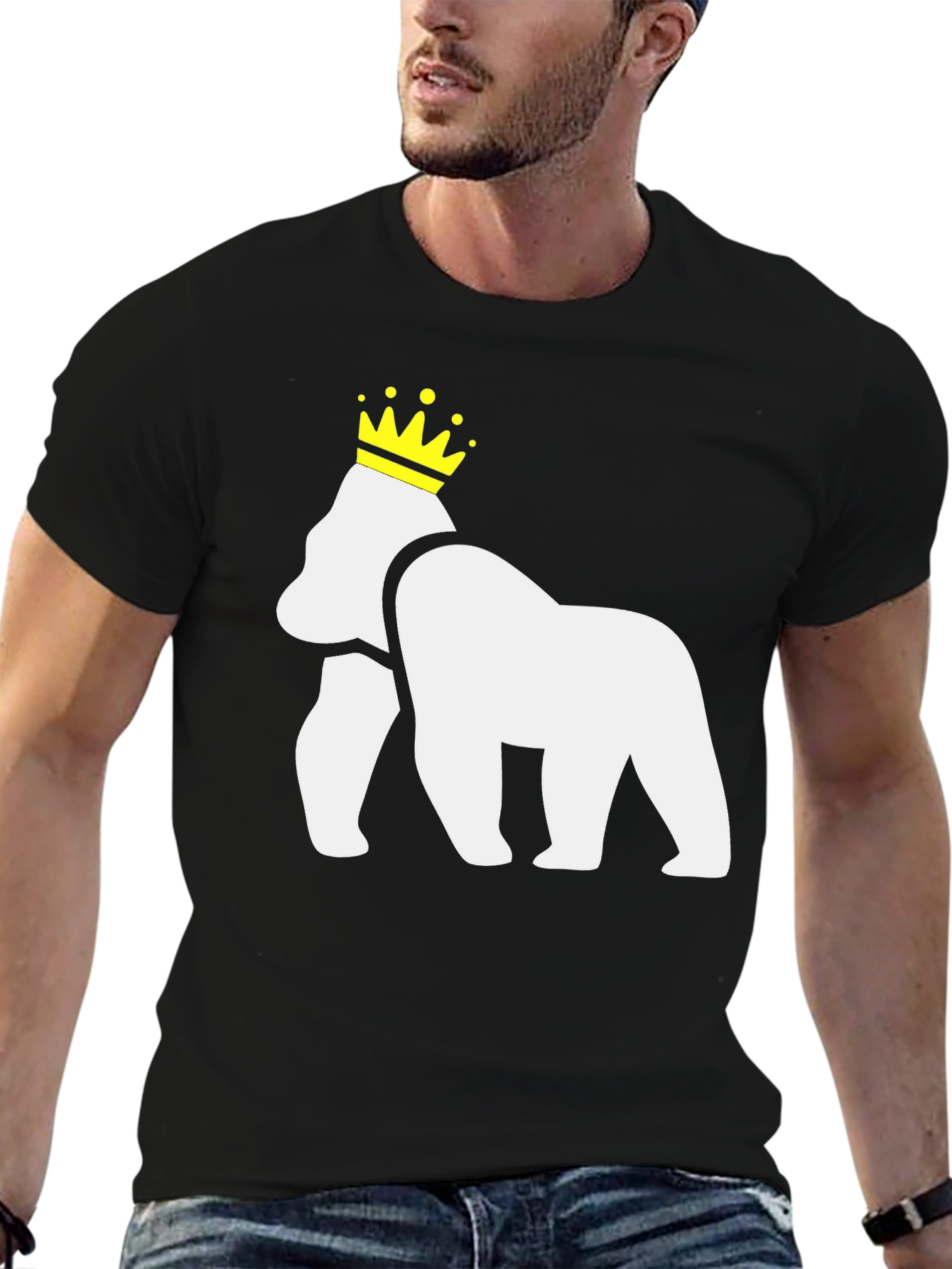 King Gorilla T-Shirt - Black Cotton Blend