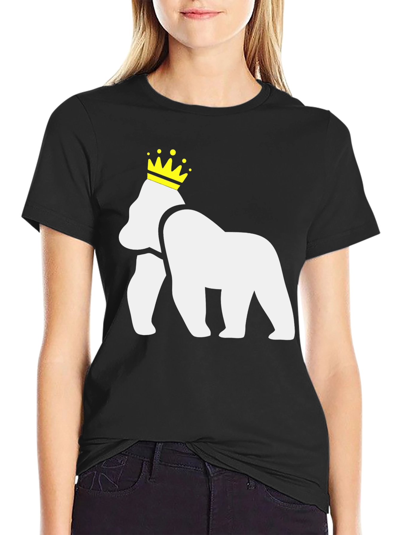 King Gorilla T-Shirt - Black Cotton Blend