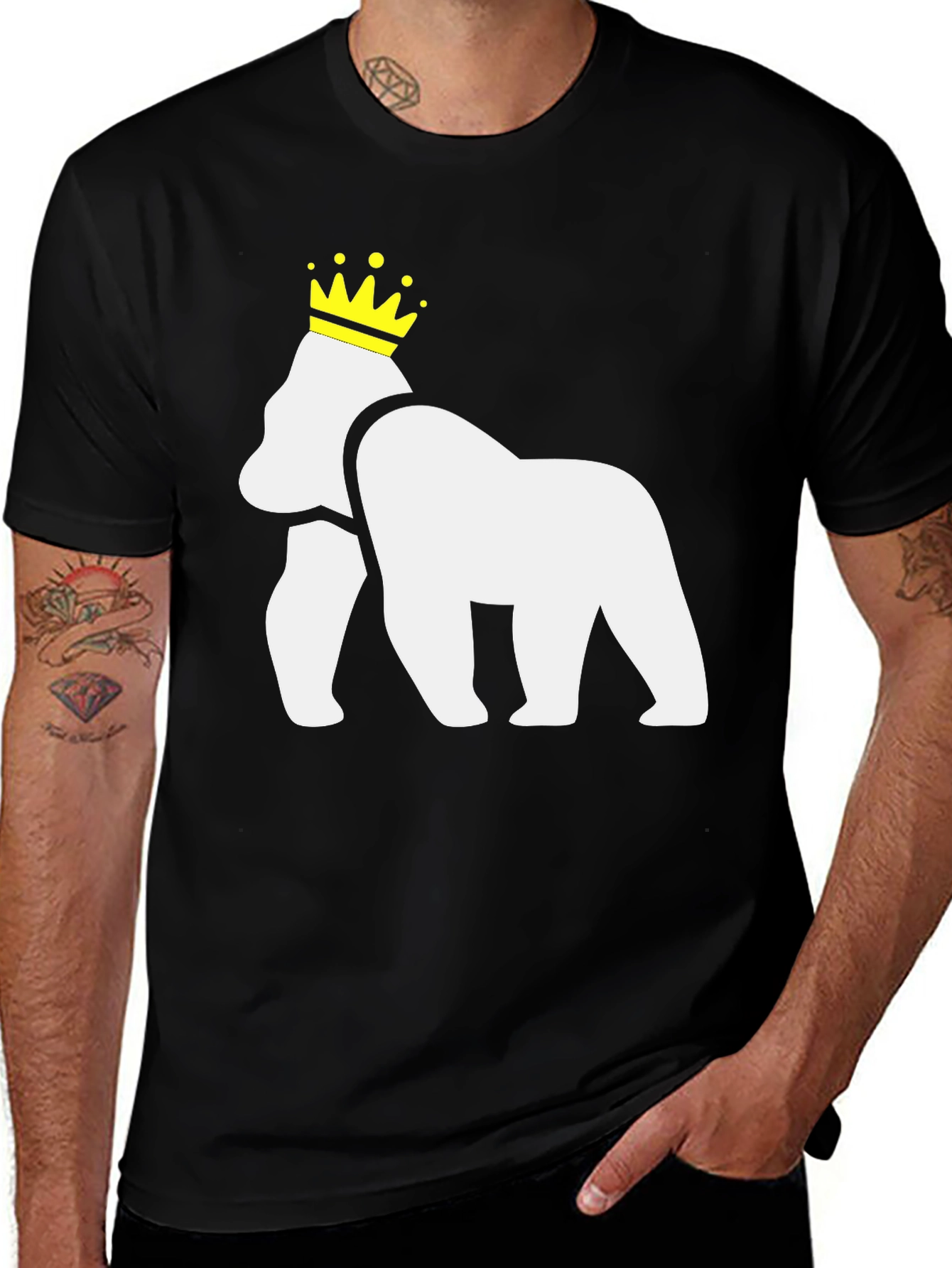 King Gorilla T-Shirt - Black Cotton Blend