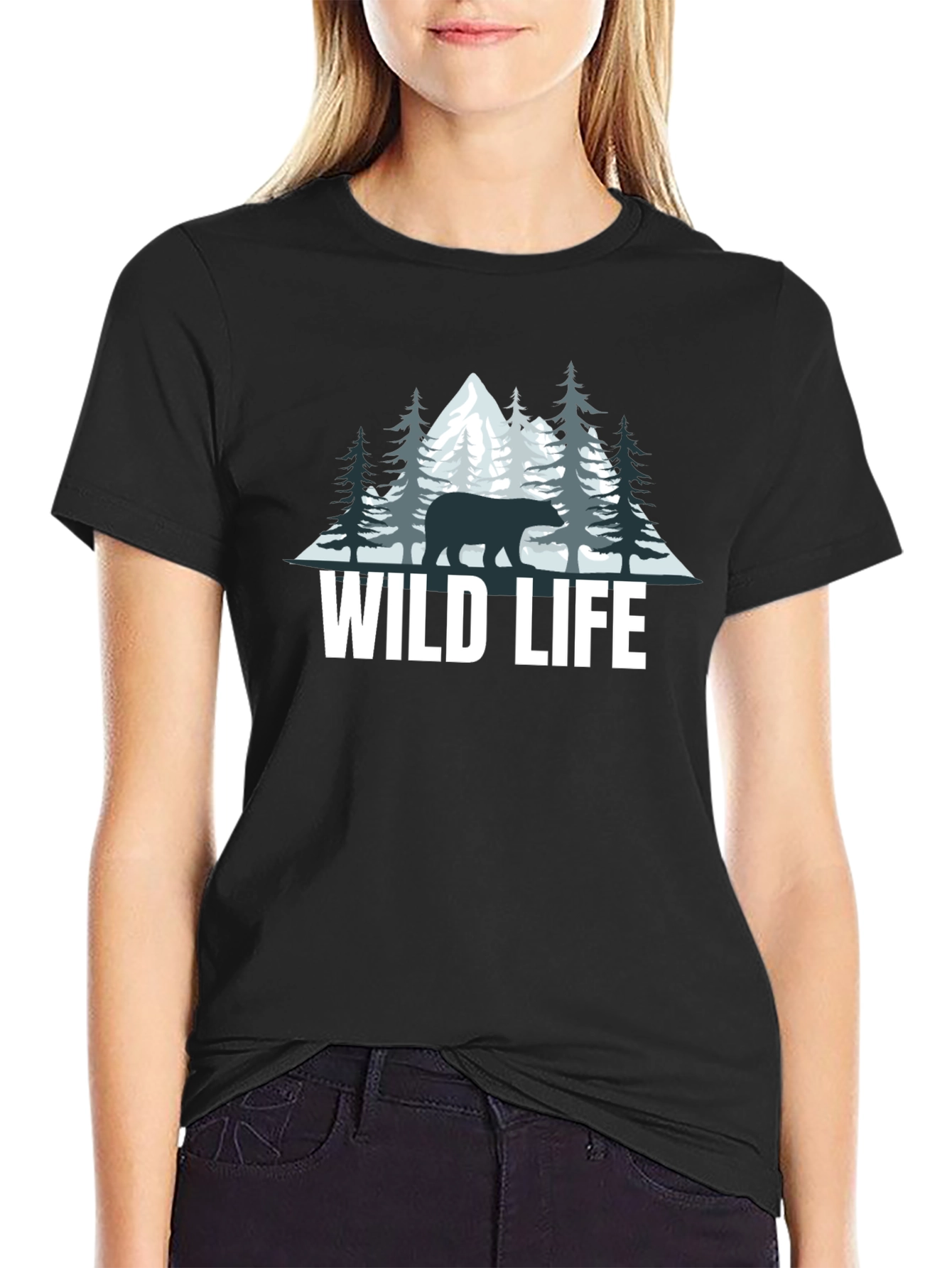 Wildlife Bear Mountain T-Shirt - Nature Inspired Tee