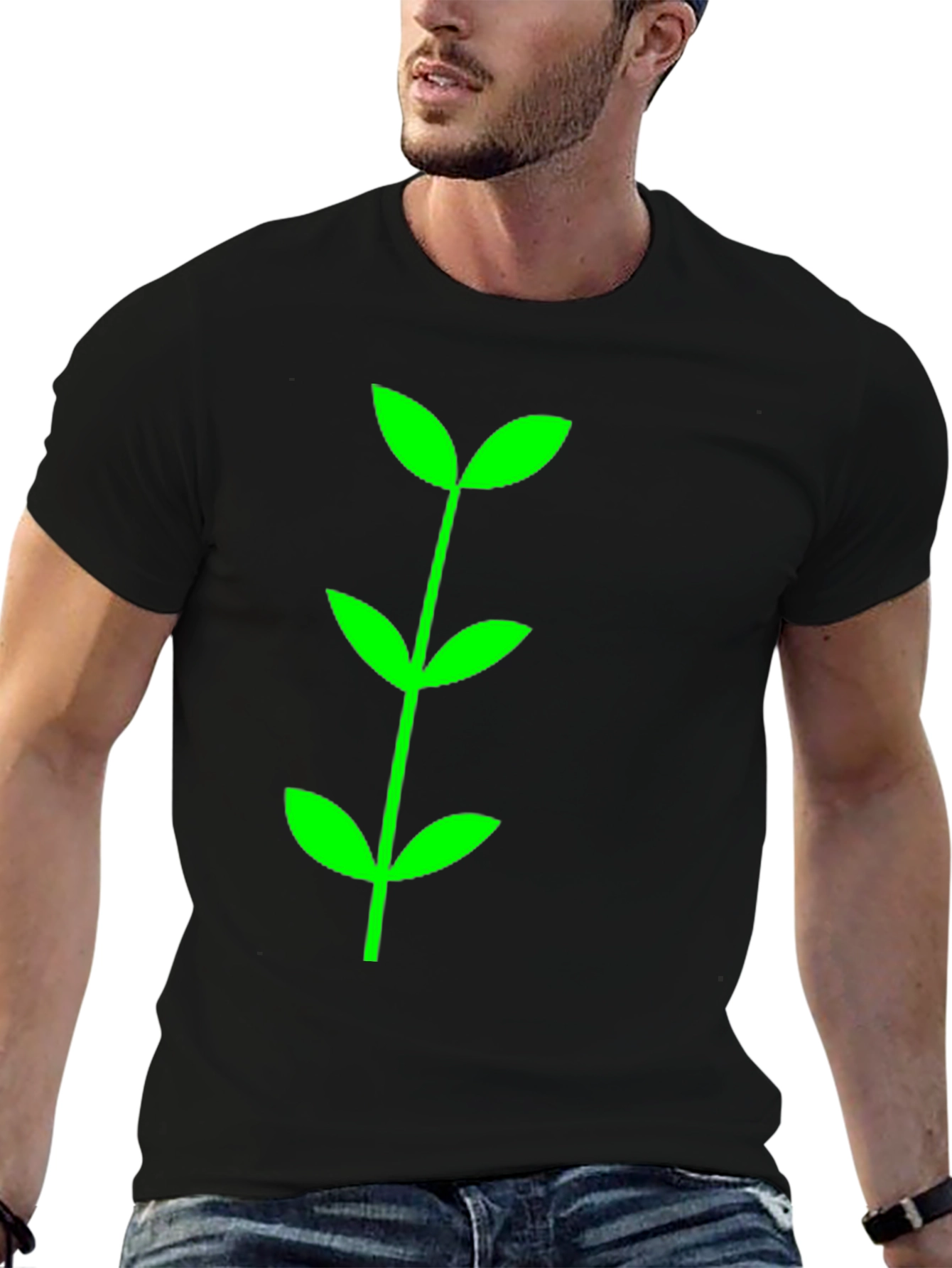 Green Sprout Black T-Shirt - Eco-Friendly Style
