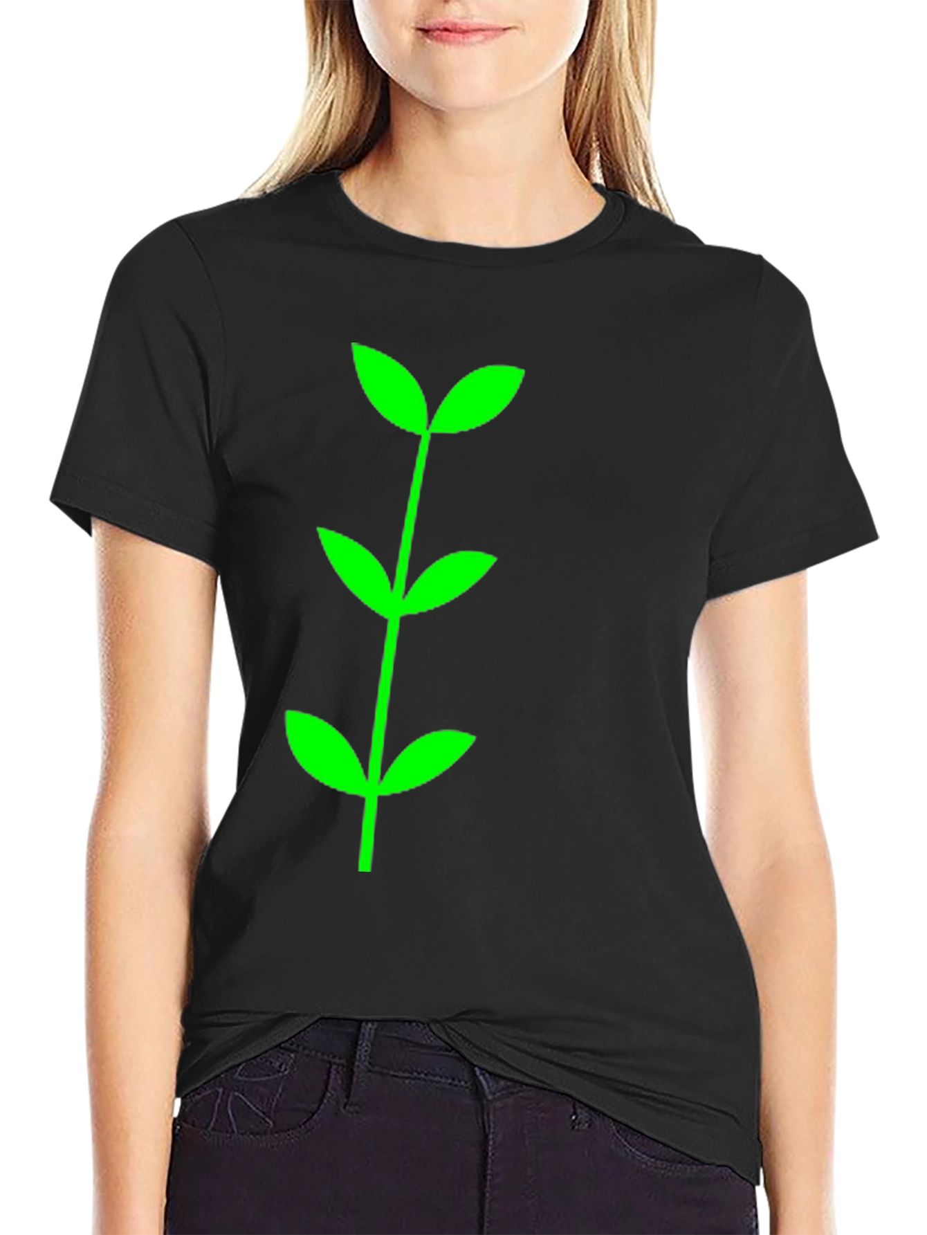 Green Sprout Black T-Shirt - Eco-Friendly Style
