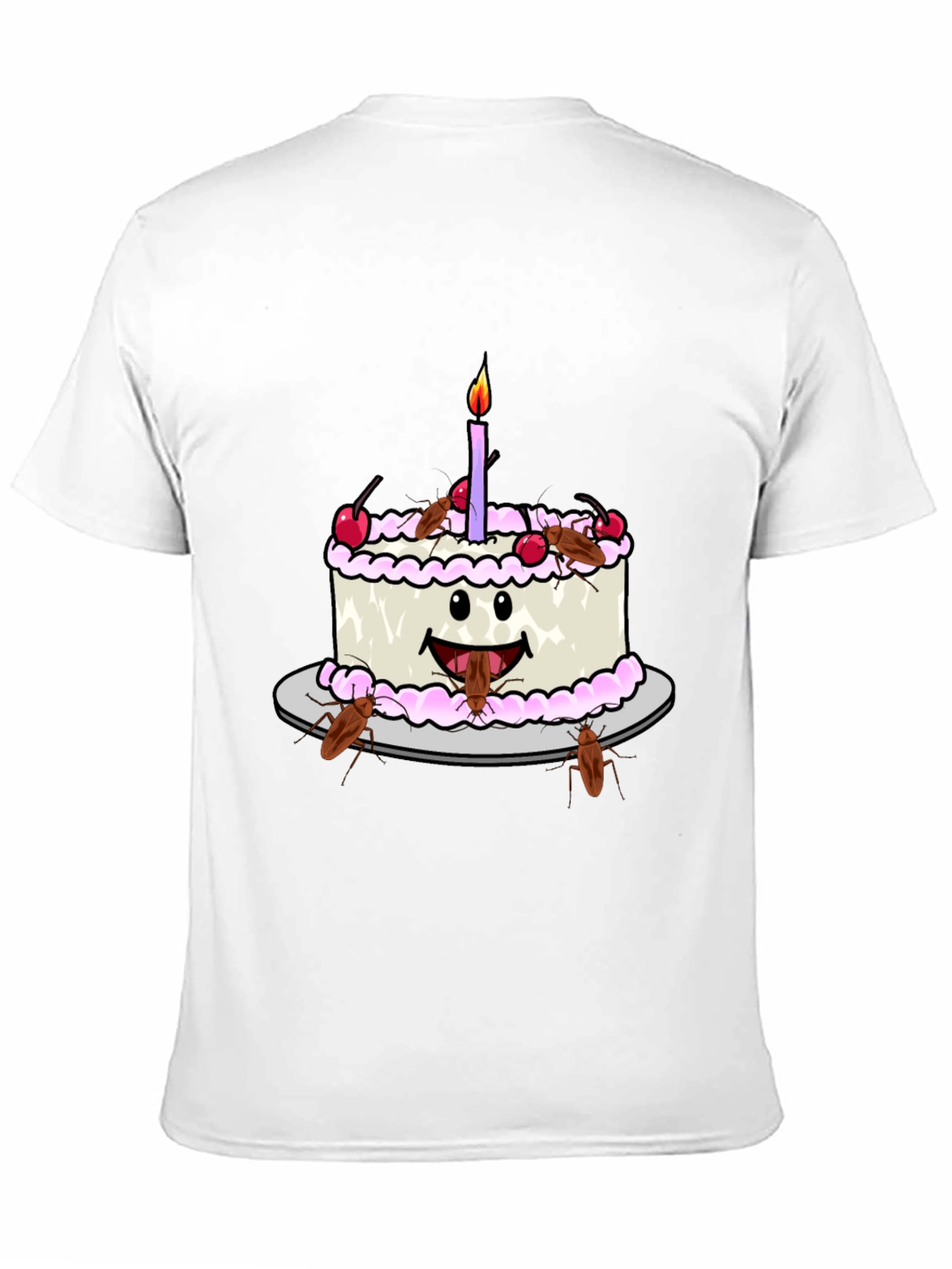 Funny Cockroach Birthday Cake Graphic Tee