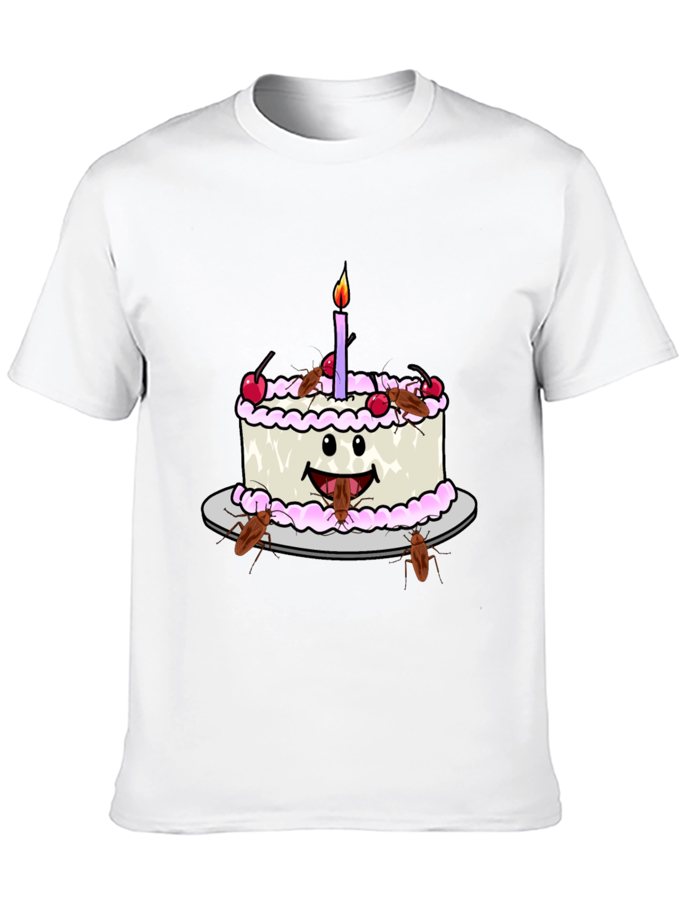 Funny Cockroach Birthday Cake Graphic Tee