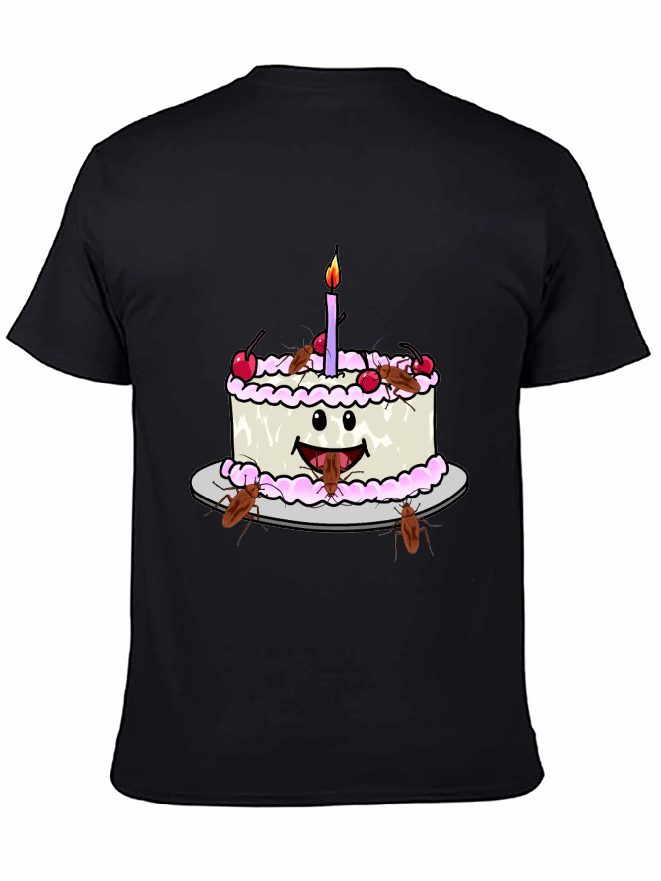 Funny Cockroach Birthday Cake Graphic Tee
