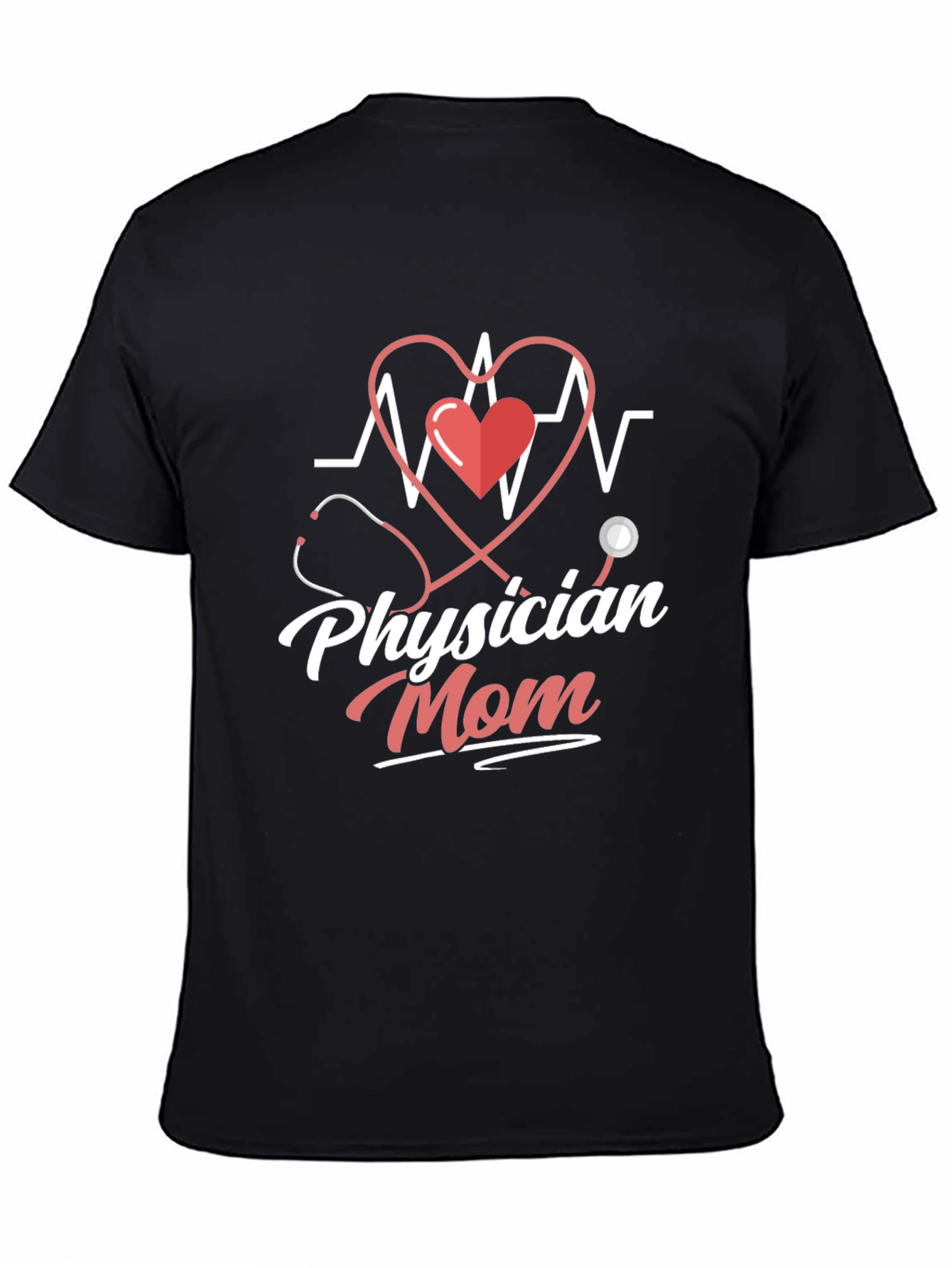 Physician Mom T-Shirt - Doctor Heartbeat Design