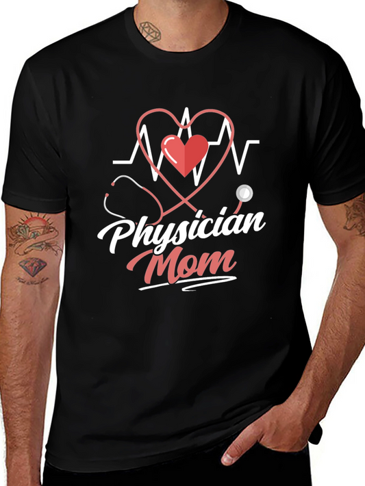 Physician Mom T-Shirt - Doctor Heartbeat Design