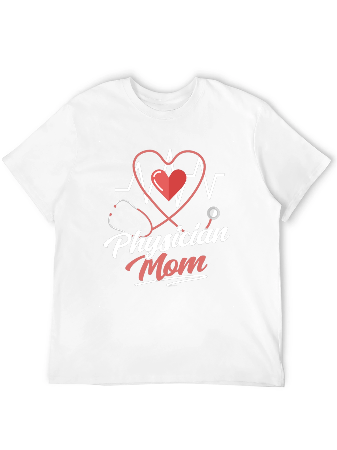 Physician Mom T-Shirt - Doctor Heartbeat Design