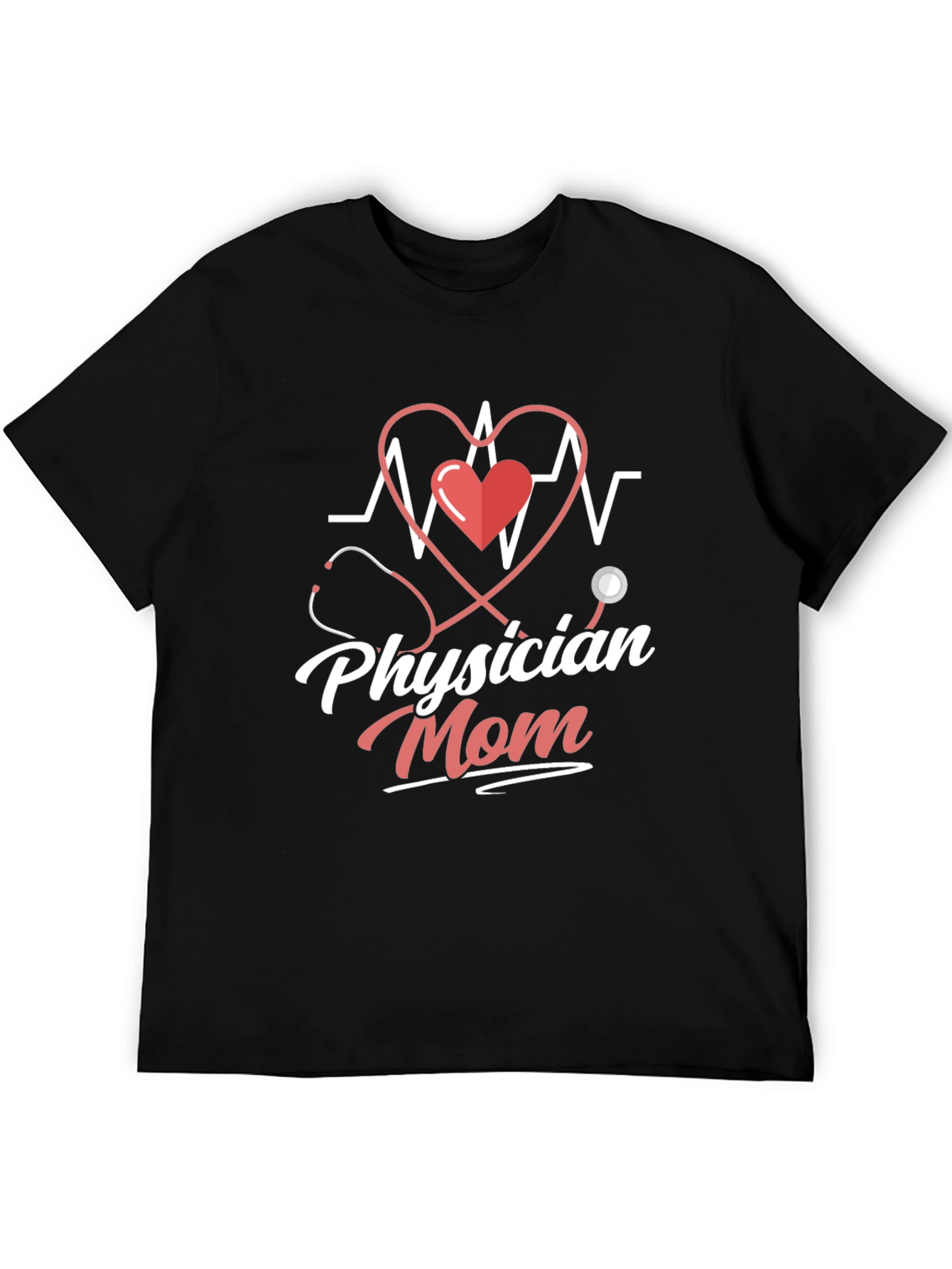 Physician Mom T-Shirt - Doctor Heartbeat Design