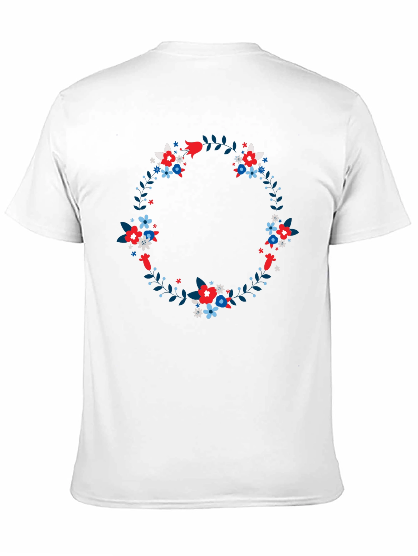 Floral Wreath Black T-Shirt