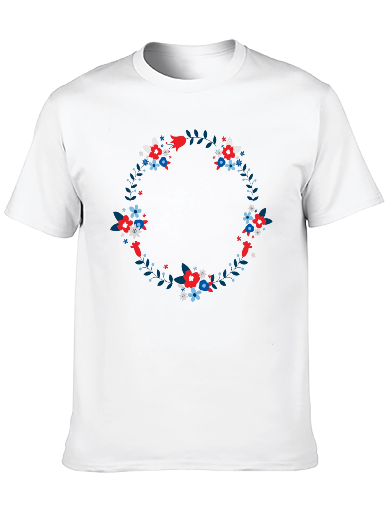 Floral Wreath Black T-Shirt