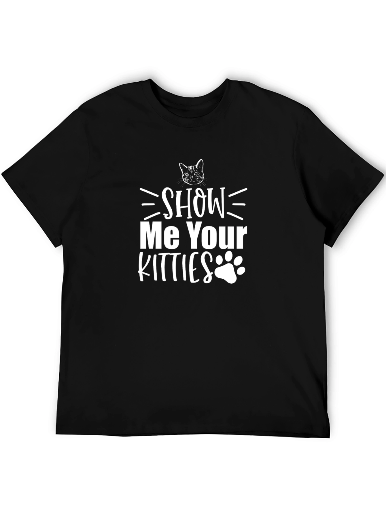Show Me Your Kitties Graphic Black T-Shirt