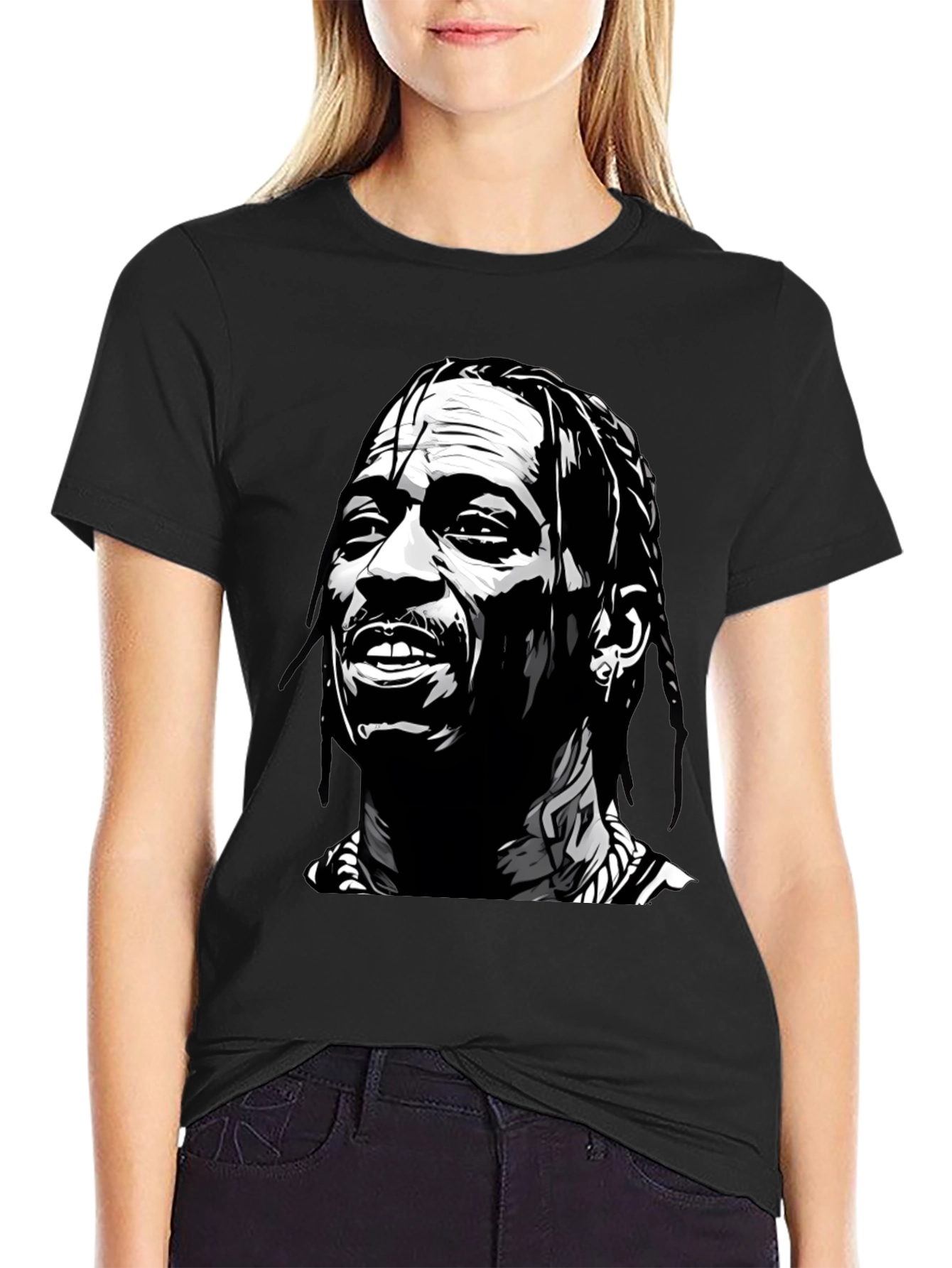 Travis Scott Graphic Print Black T-Shirt