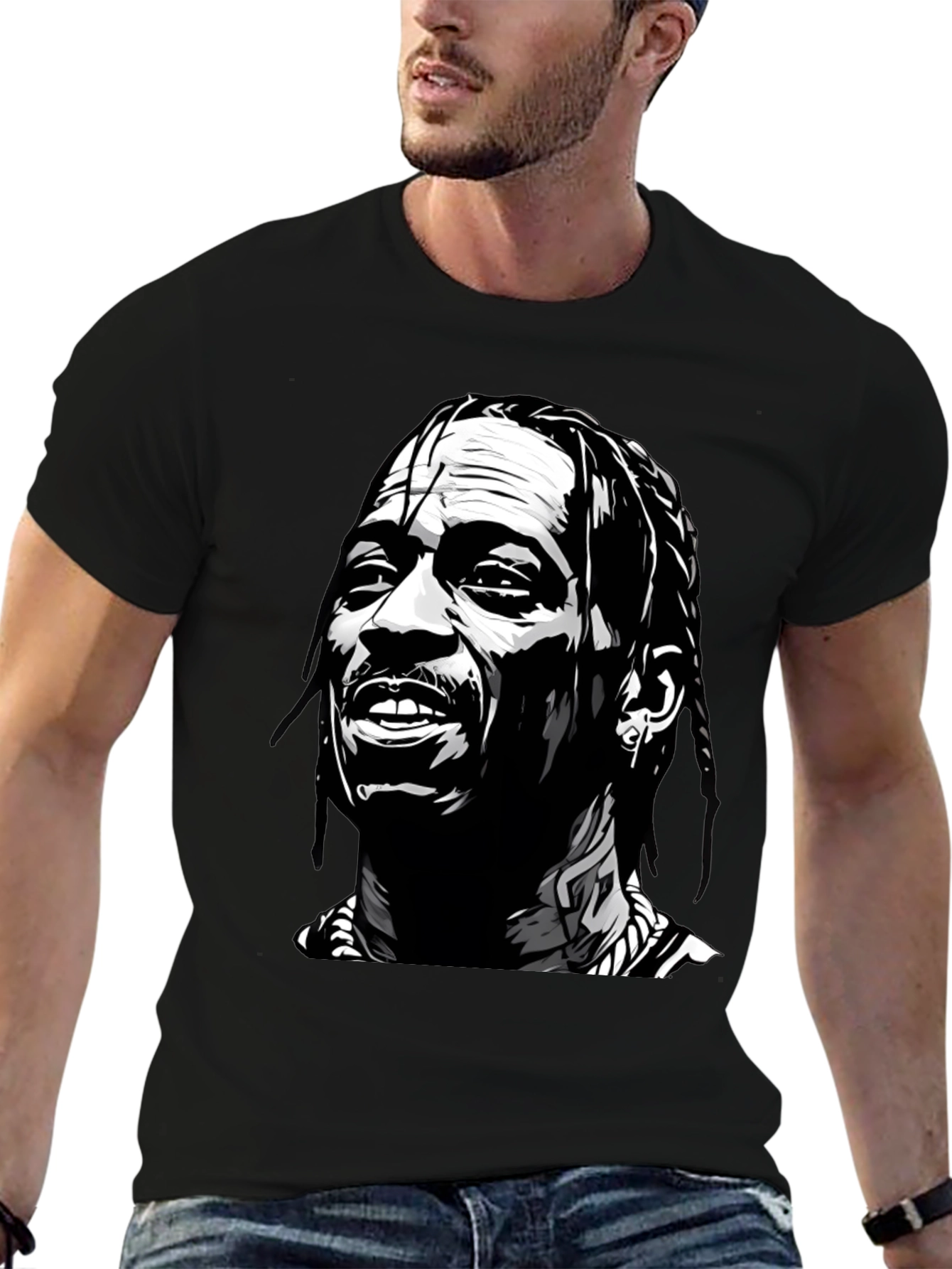 Travis Scott Graphic Print Black T-Shirt
