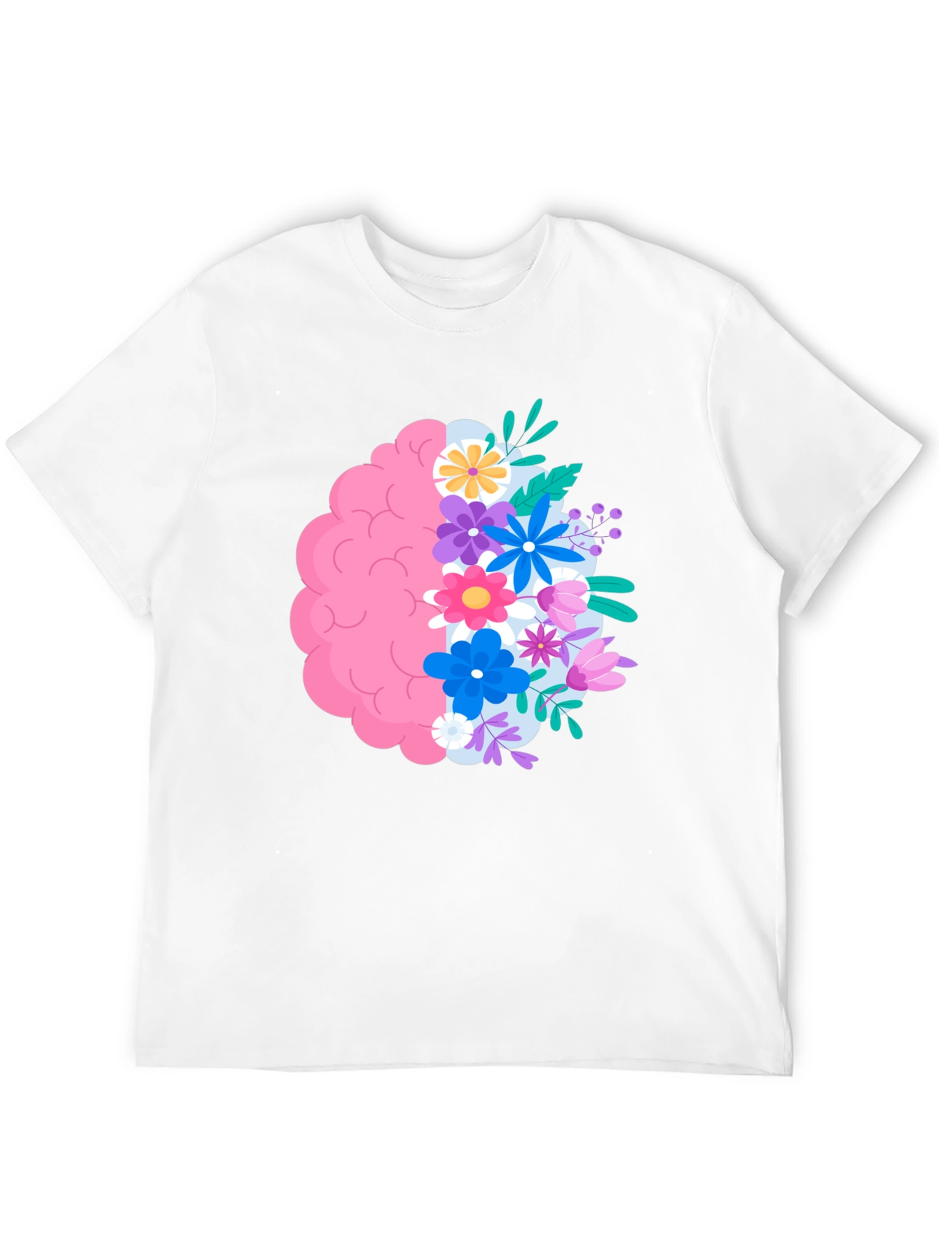 Floral Brain Graphic Tee - Black