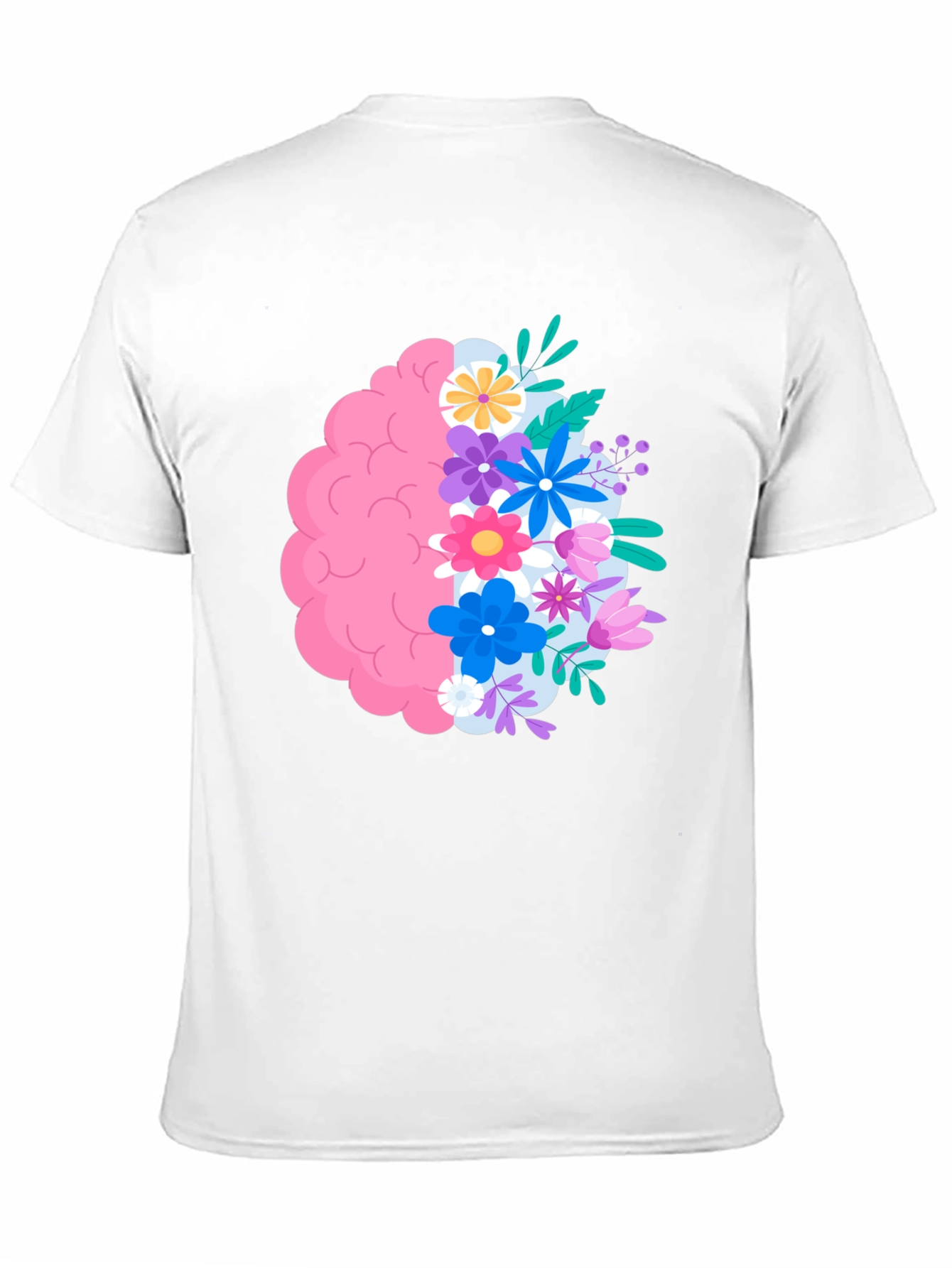 Floral Brain Graphic Tee - Black