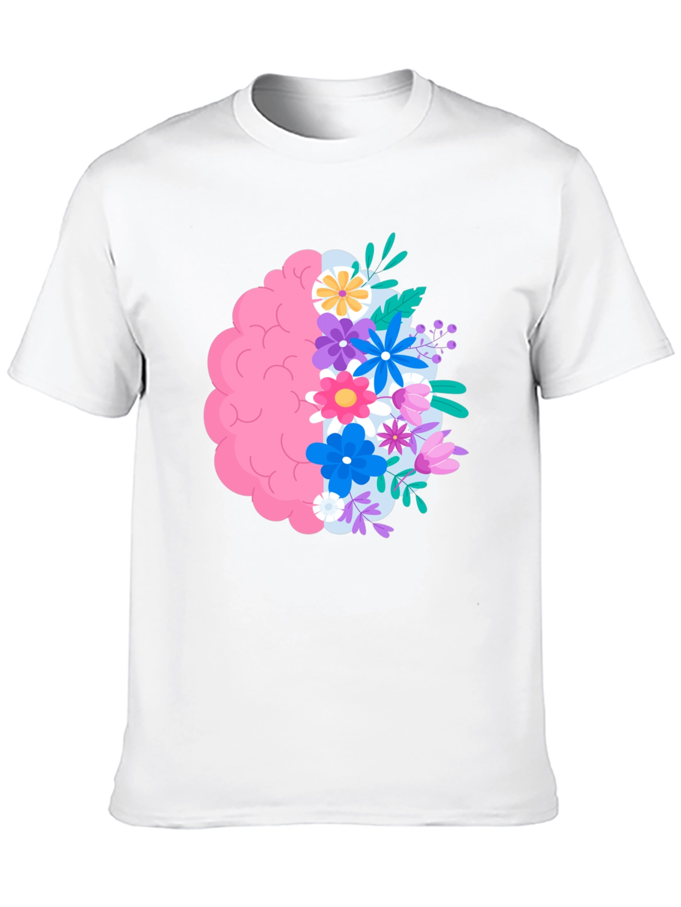 Floral Brain Graphic Tee - Black
