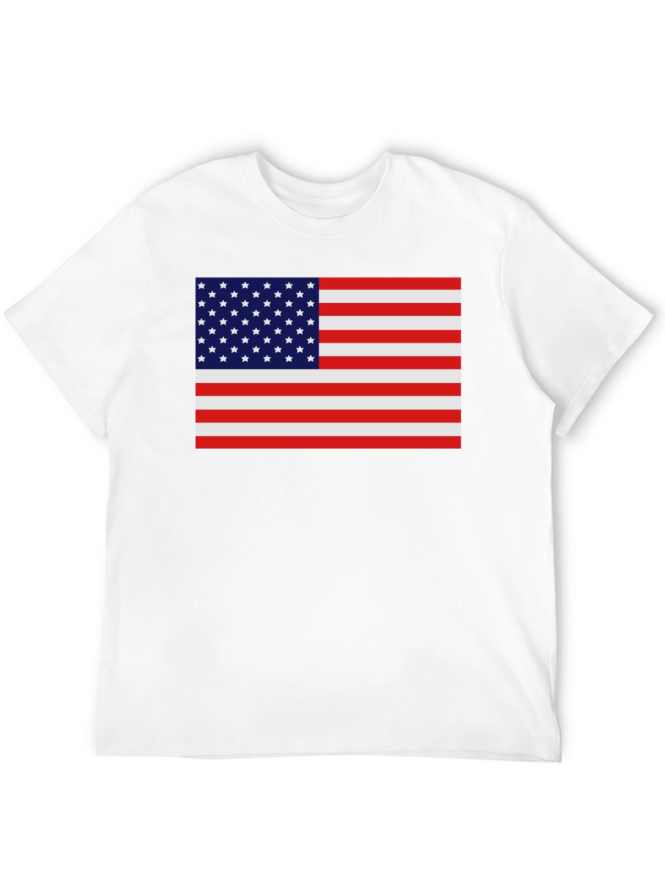 American Flag Graphic Tee - Black Crew Neck Shirt
