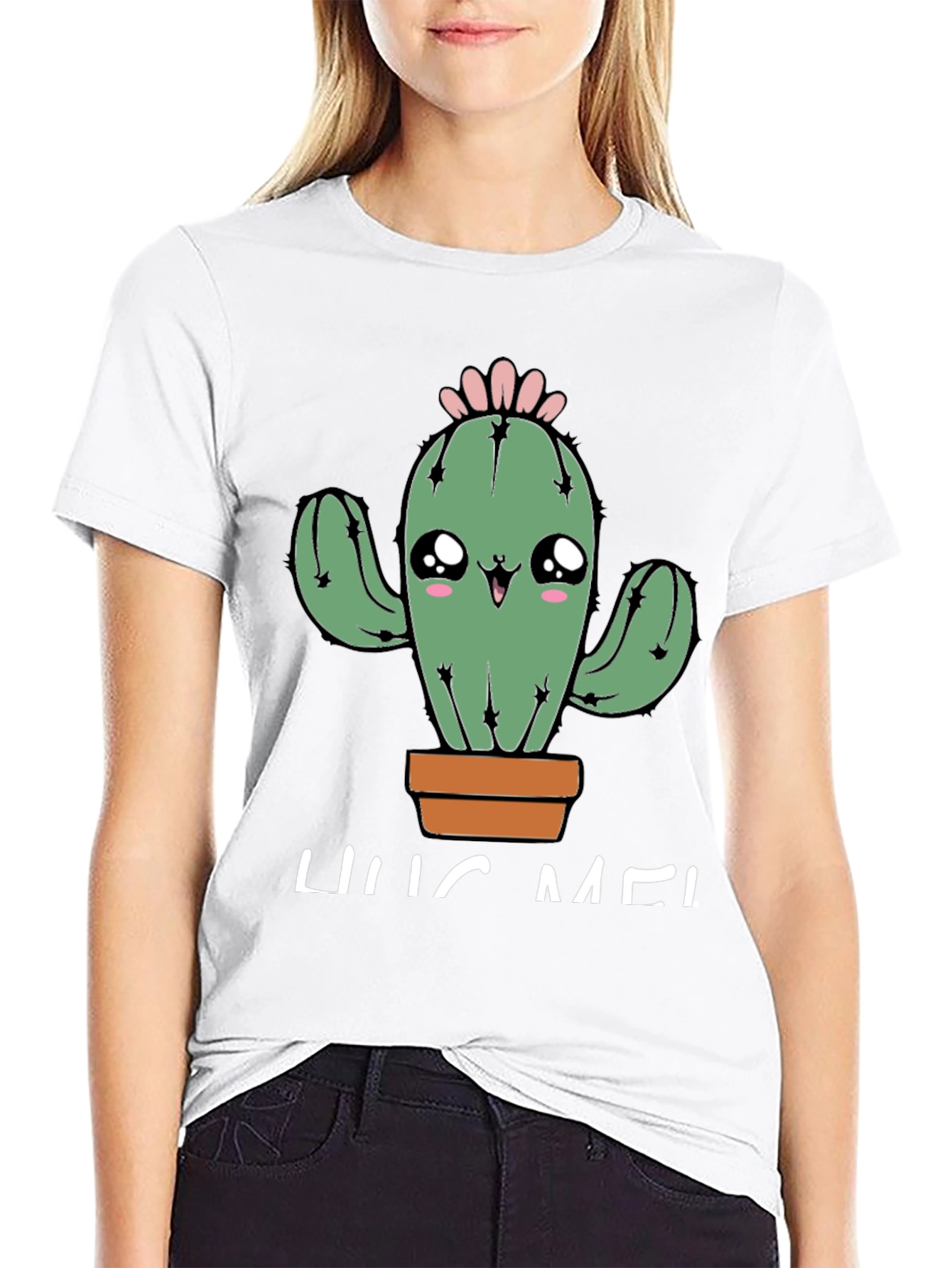 Cute Cactus Hug Me Graphic T-Shirt