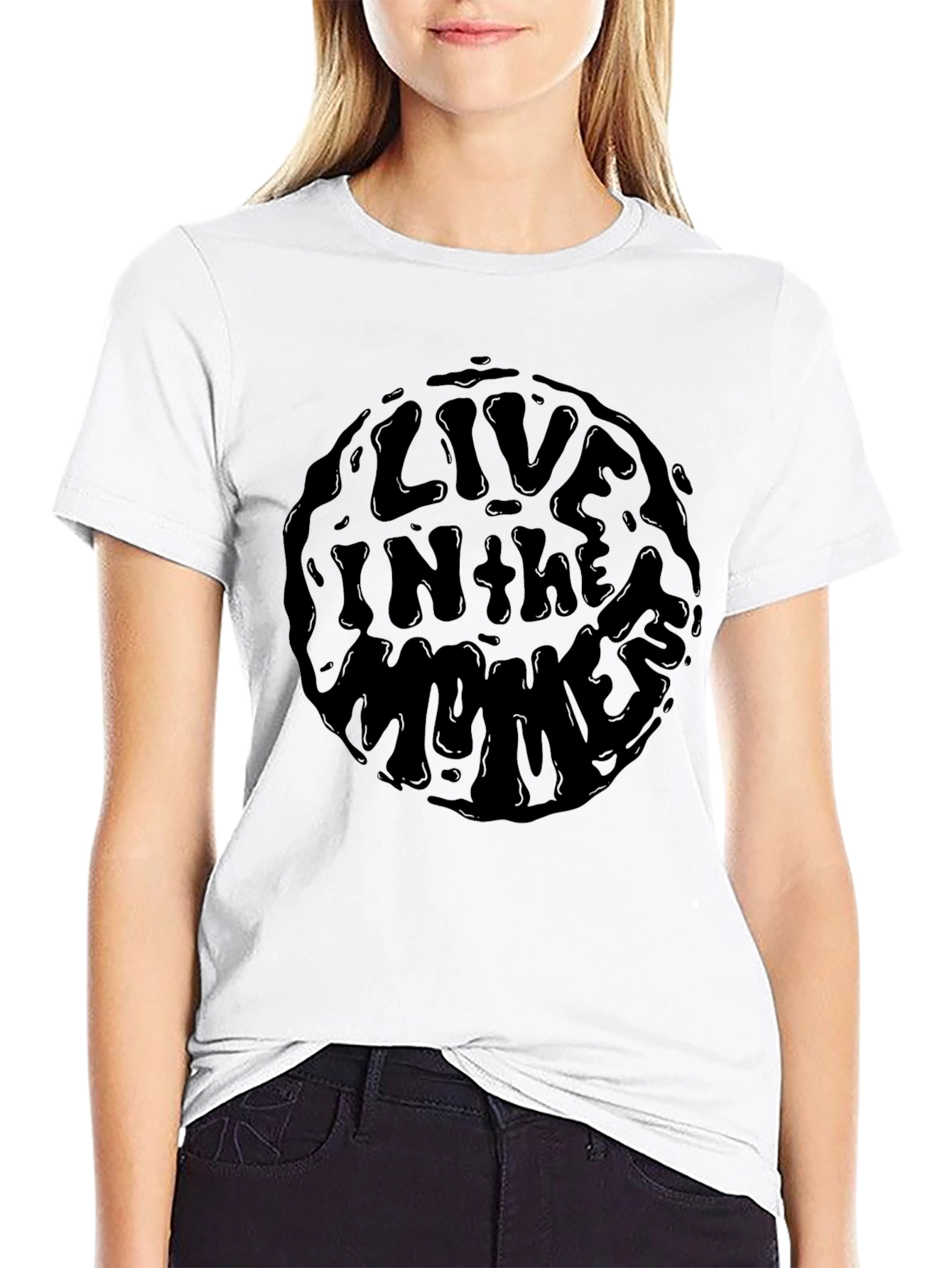Live In The Moment Black Graphic Tee