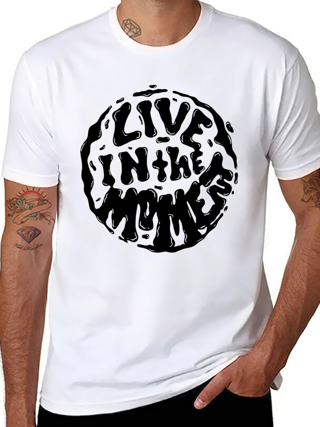 Live In The Moment Black Graphic Tee