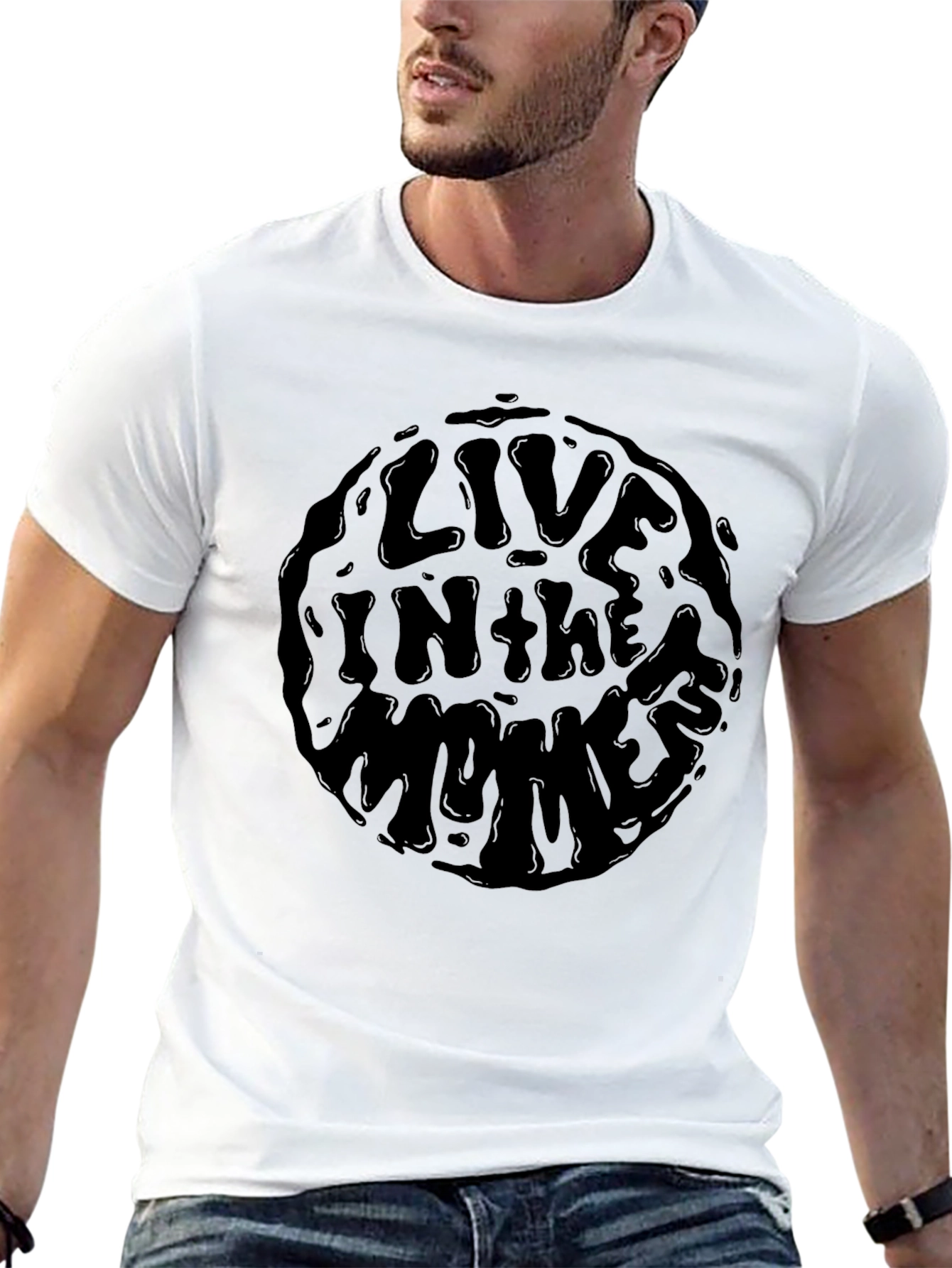 Live In The Moment Black Graphic Tee