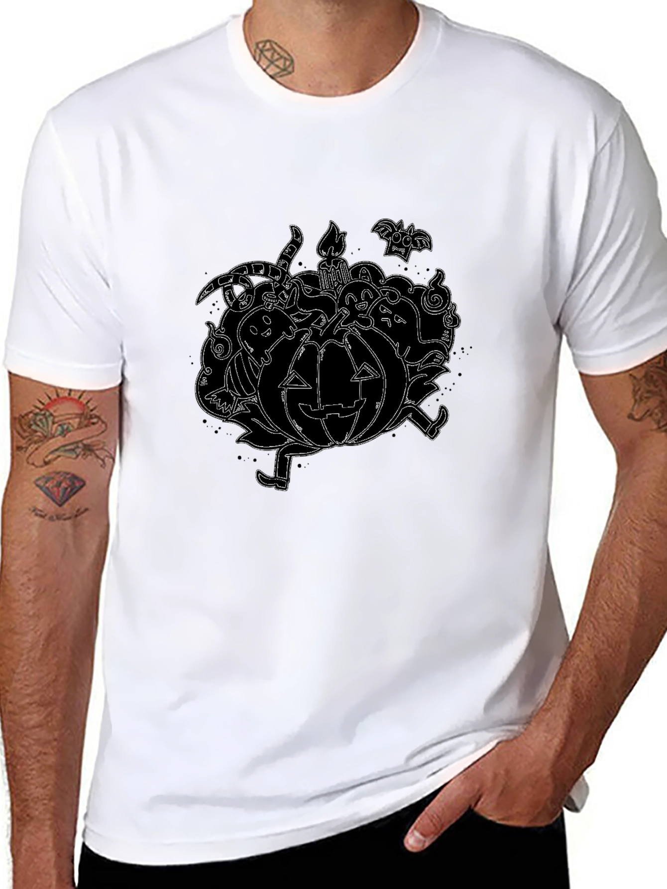 Spooky Pumpkin Halloween Graphic T-Shirt