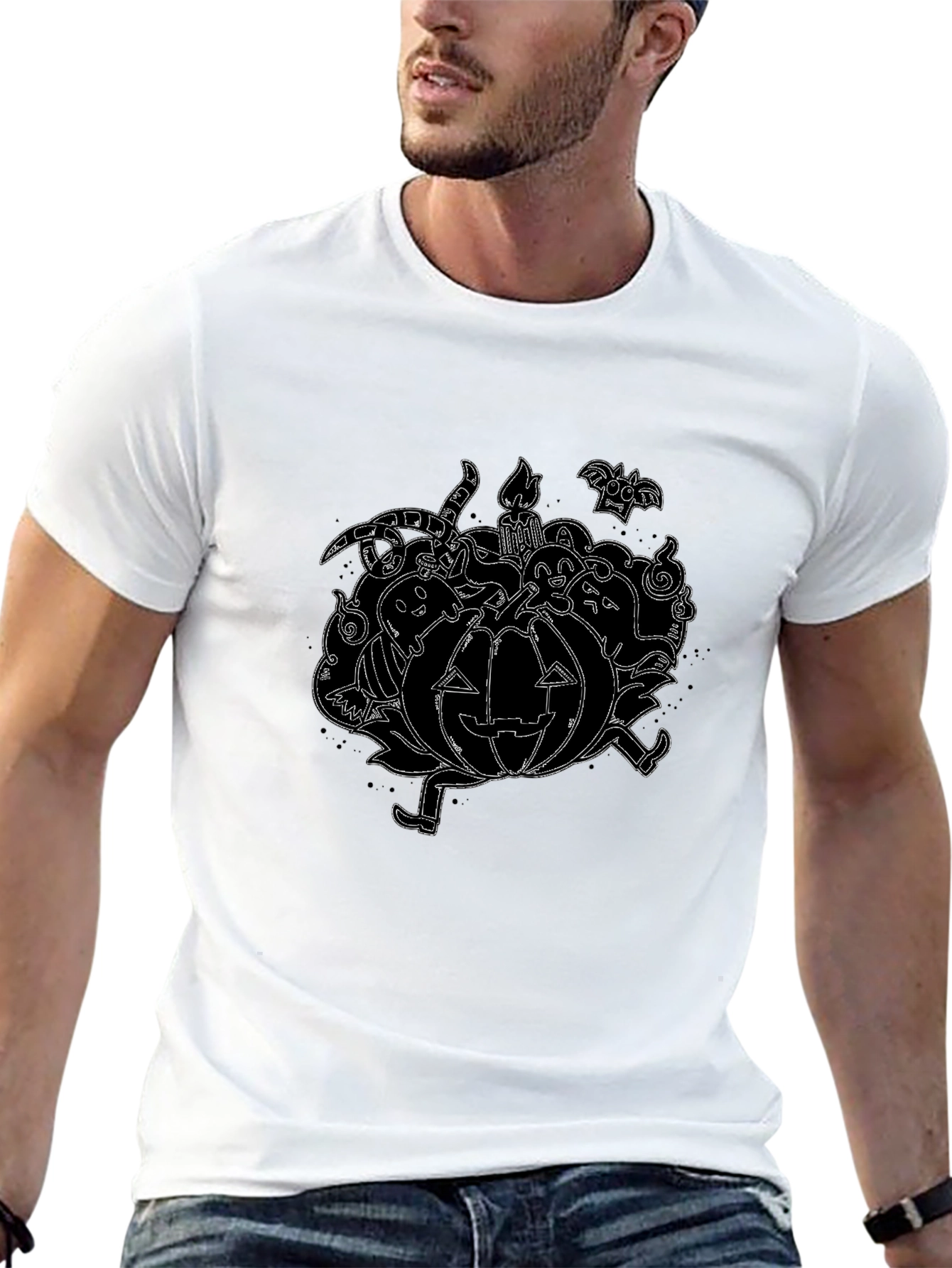 Spooky Pumpkin Halloween Graphic T-Shirt