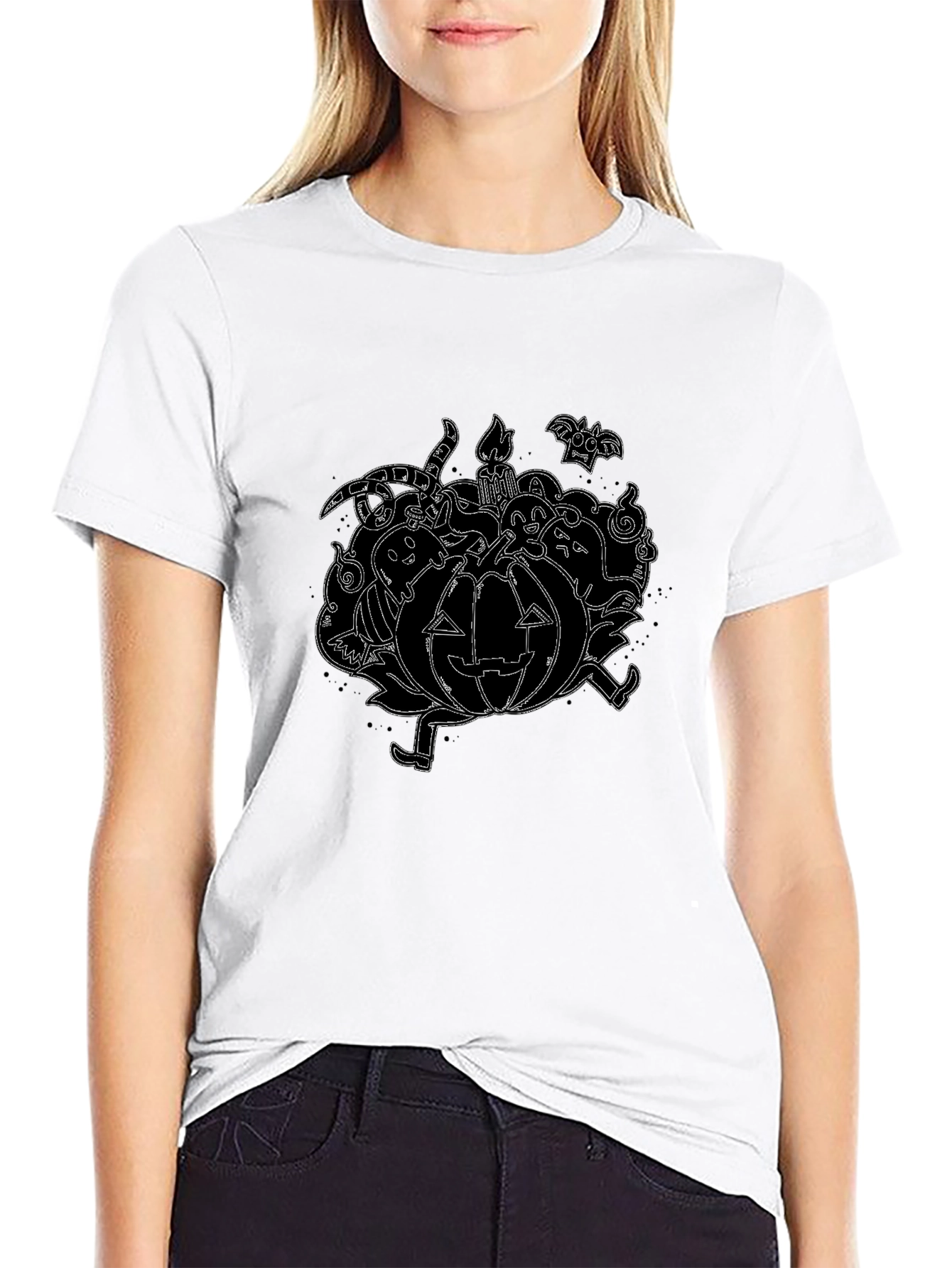 Spooky Pumpkin Halloween Graphic T-Shirt