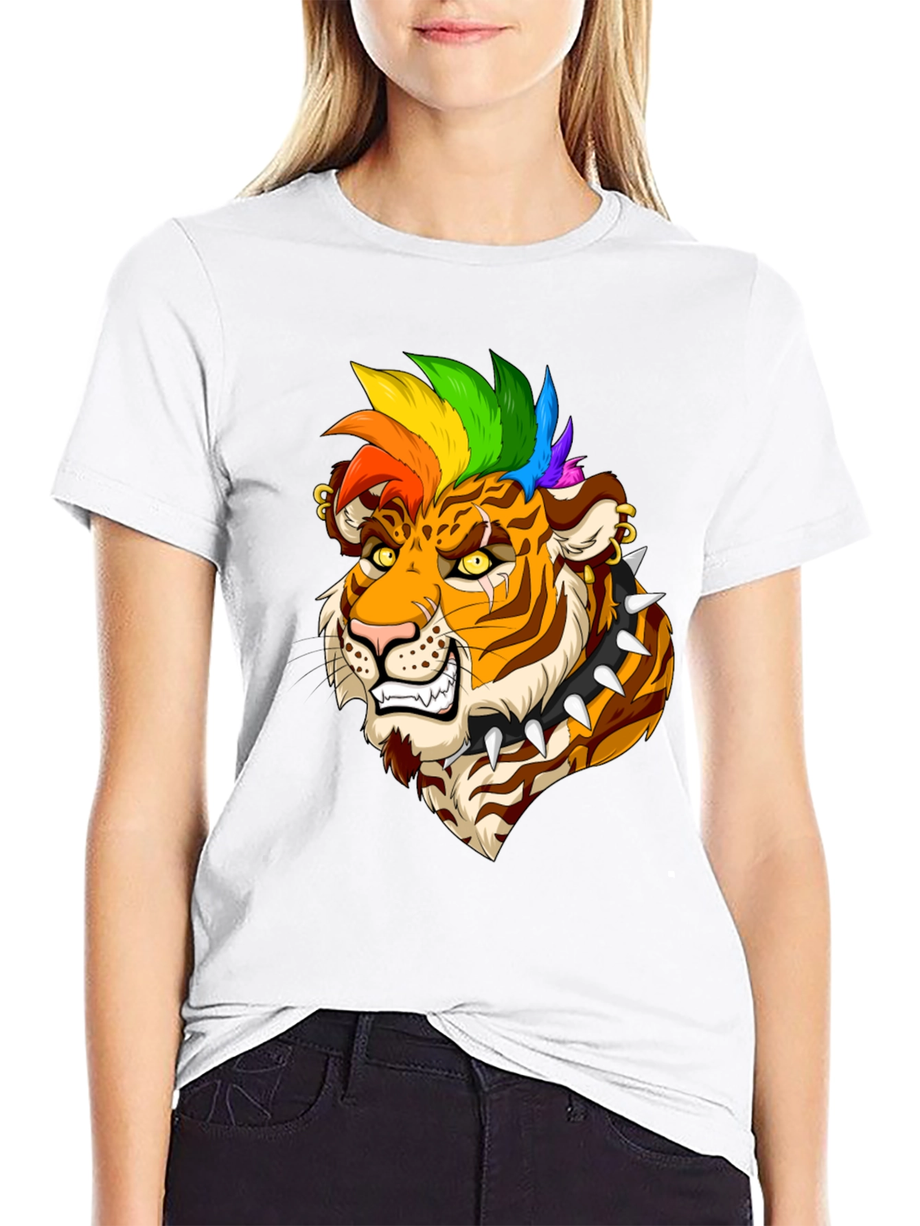 Punk Tiger Graphic Tee - Bold & Edgy Design
