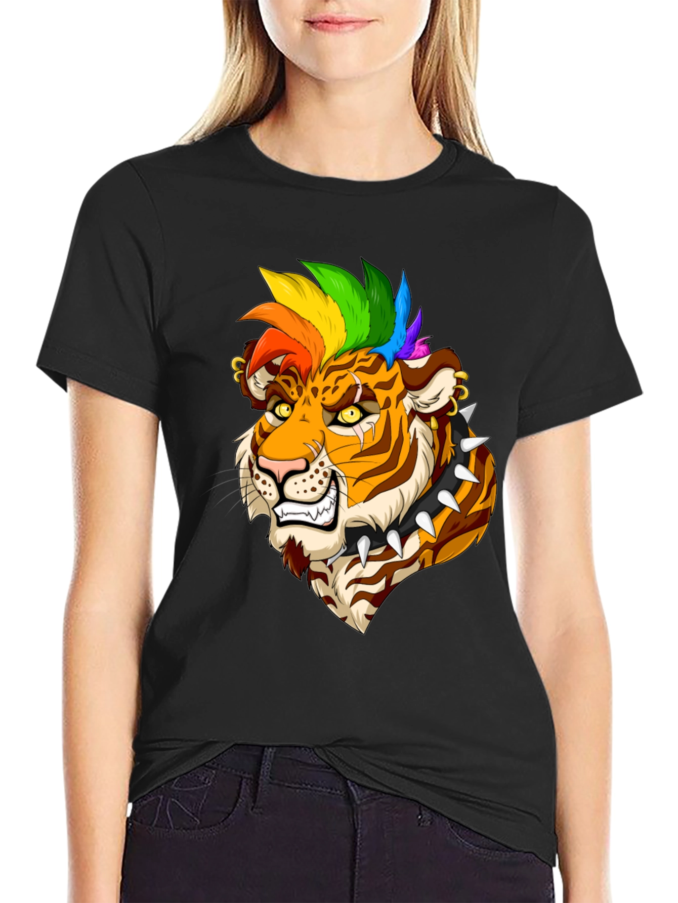 Punk Tiger Graphic Tee - Bold & Edgy Design