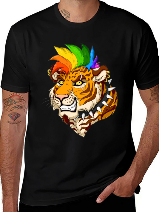 Punk Tiger Graphic Tee - Bold & Edgy Design