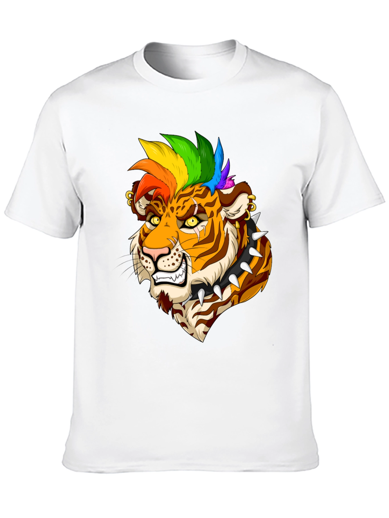 Punk Tiger Graphic Tee - Bold & Edgy Design