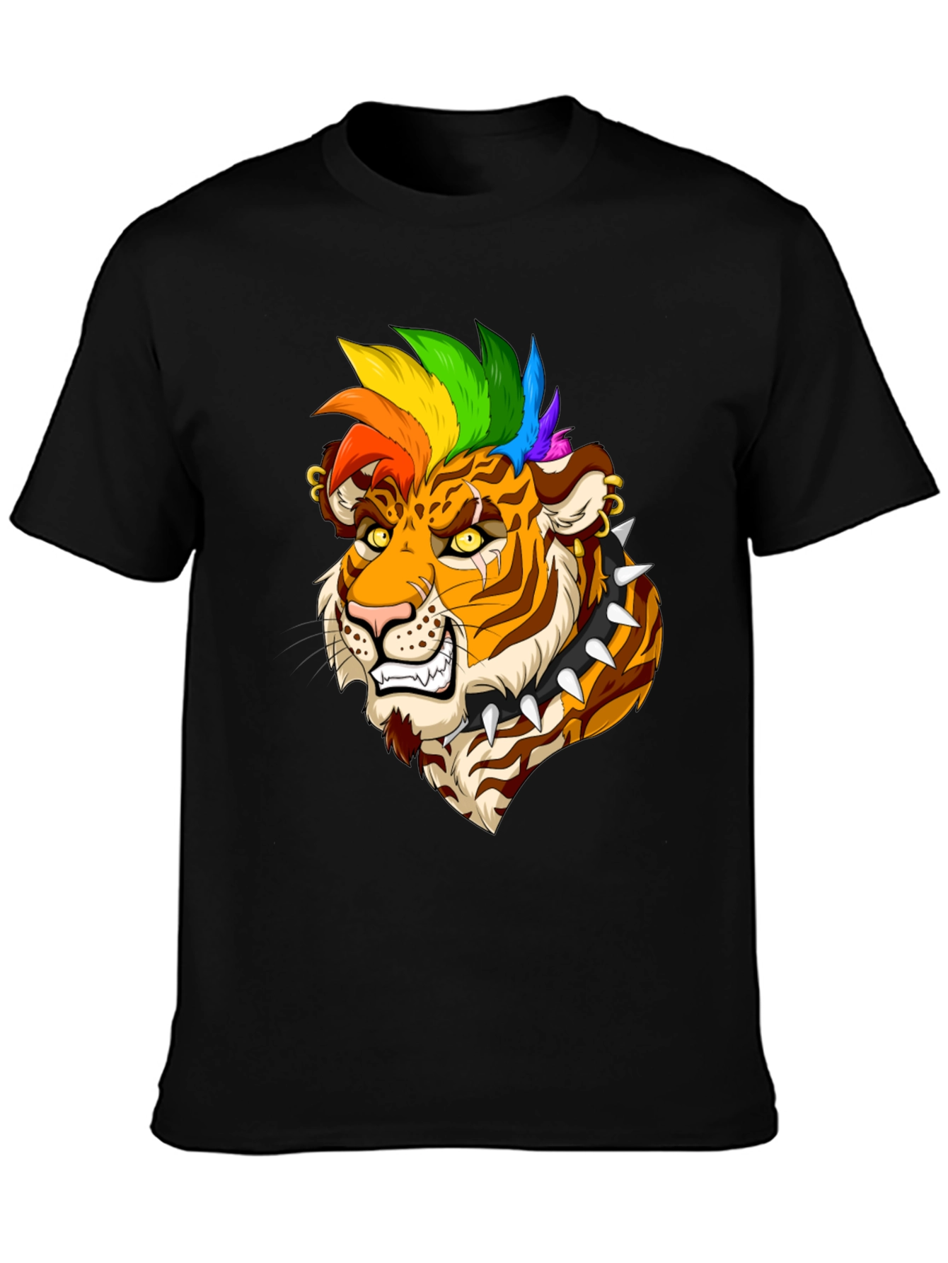 Punk Tiger Graphic Tee - Bold & Edgy Design