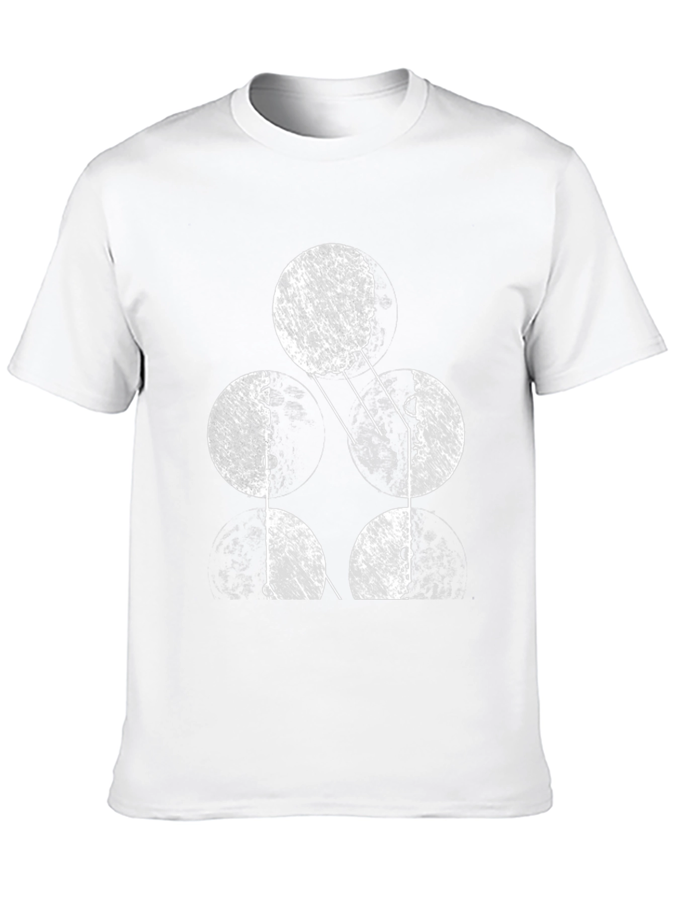 Abstract Moon Phases Graphic Tee - Black