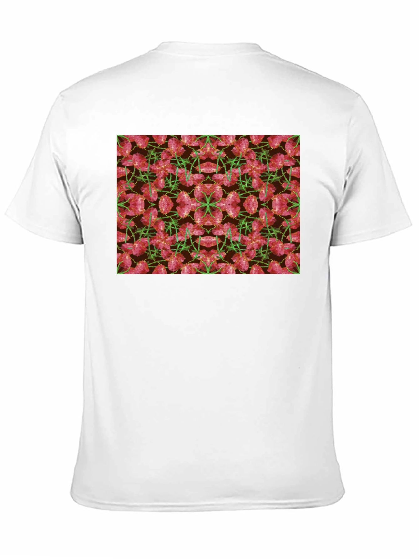 Floral Kaleidoscope Mens Black T-Shirt