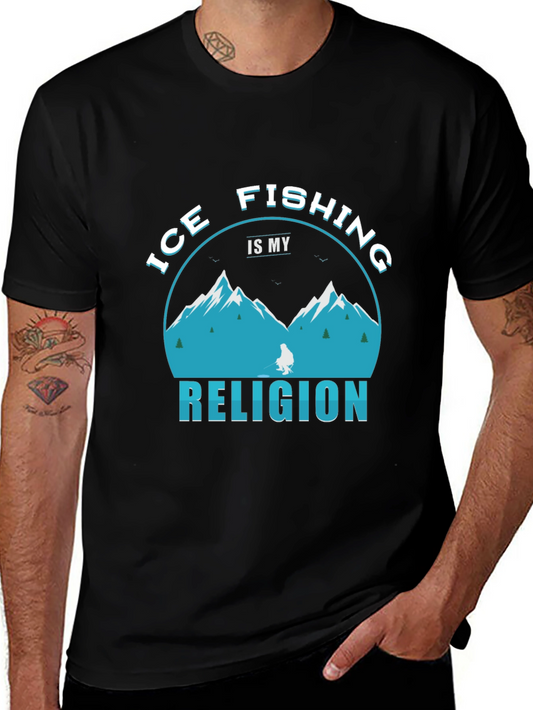 Ice Fishing Religion Graphic T-Shirt