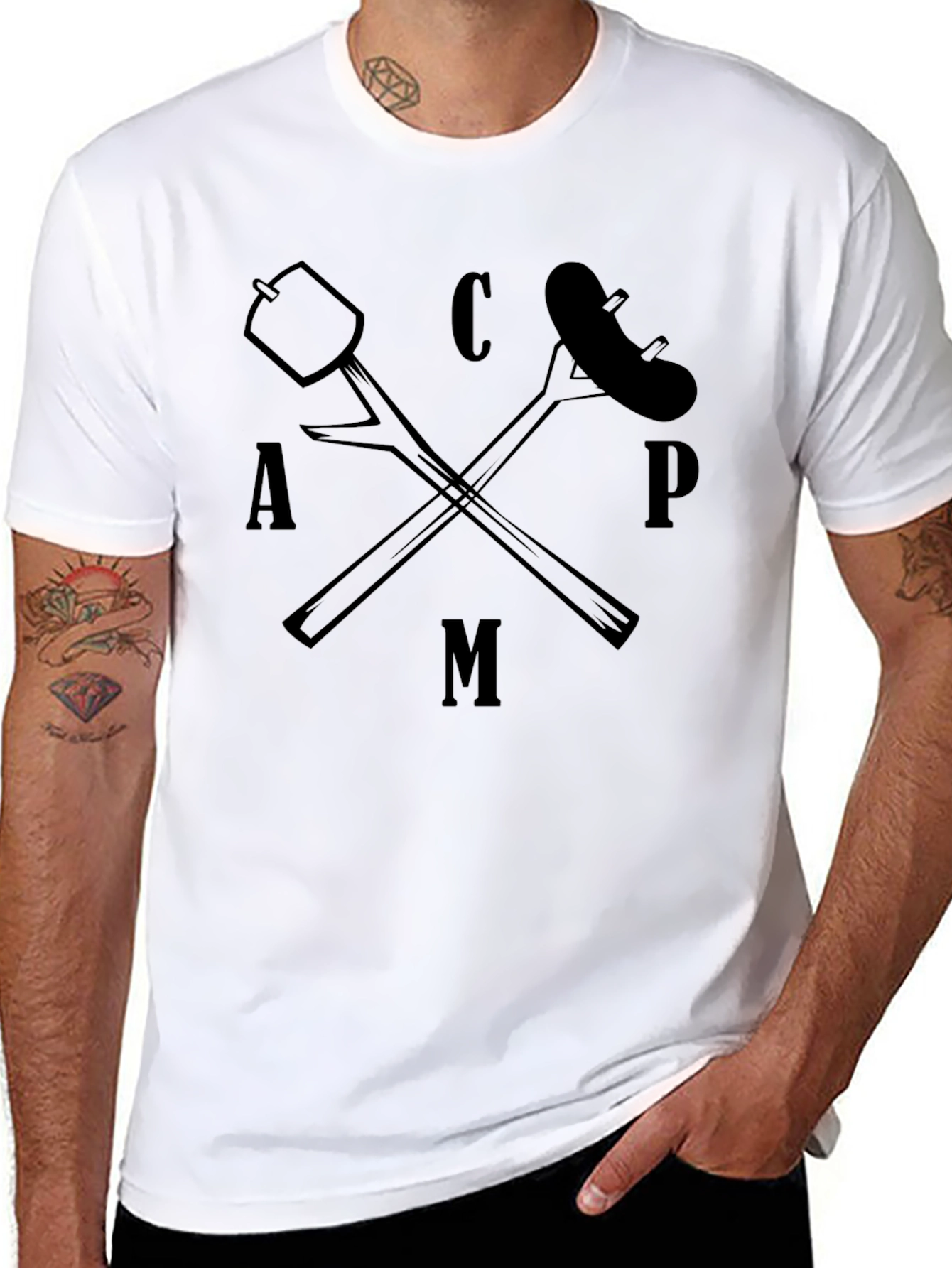 Camping Life T-Shirt - Marshmallow and Sausage Graphic Tee