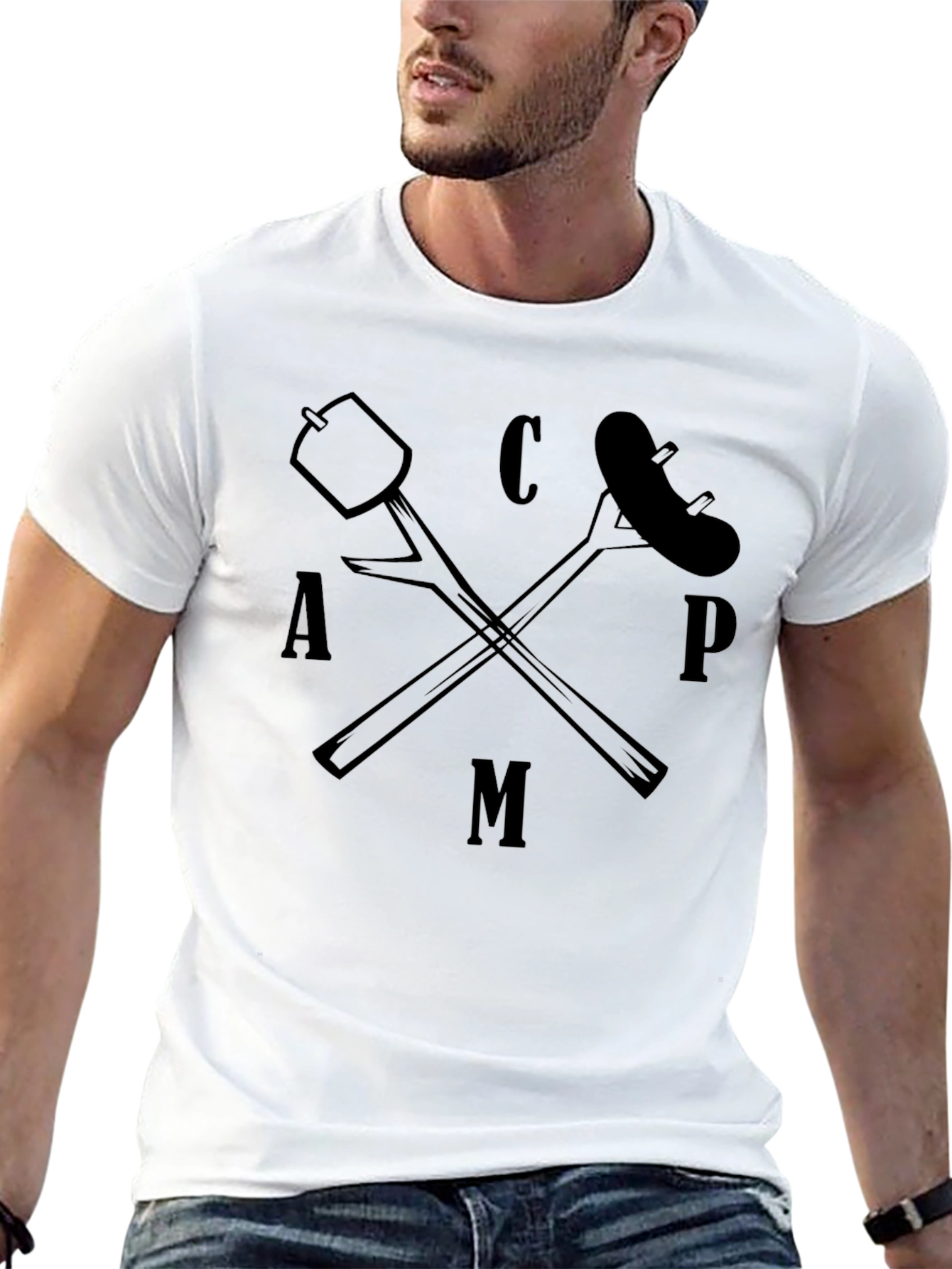 Camping Life T-Shirt - Marshmallow and Sausage Graphic Tee