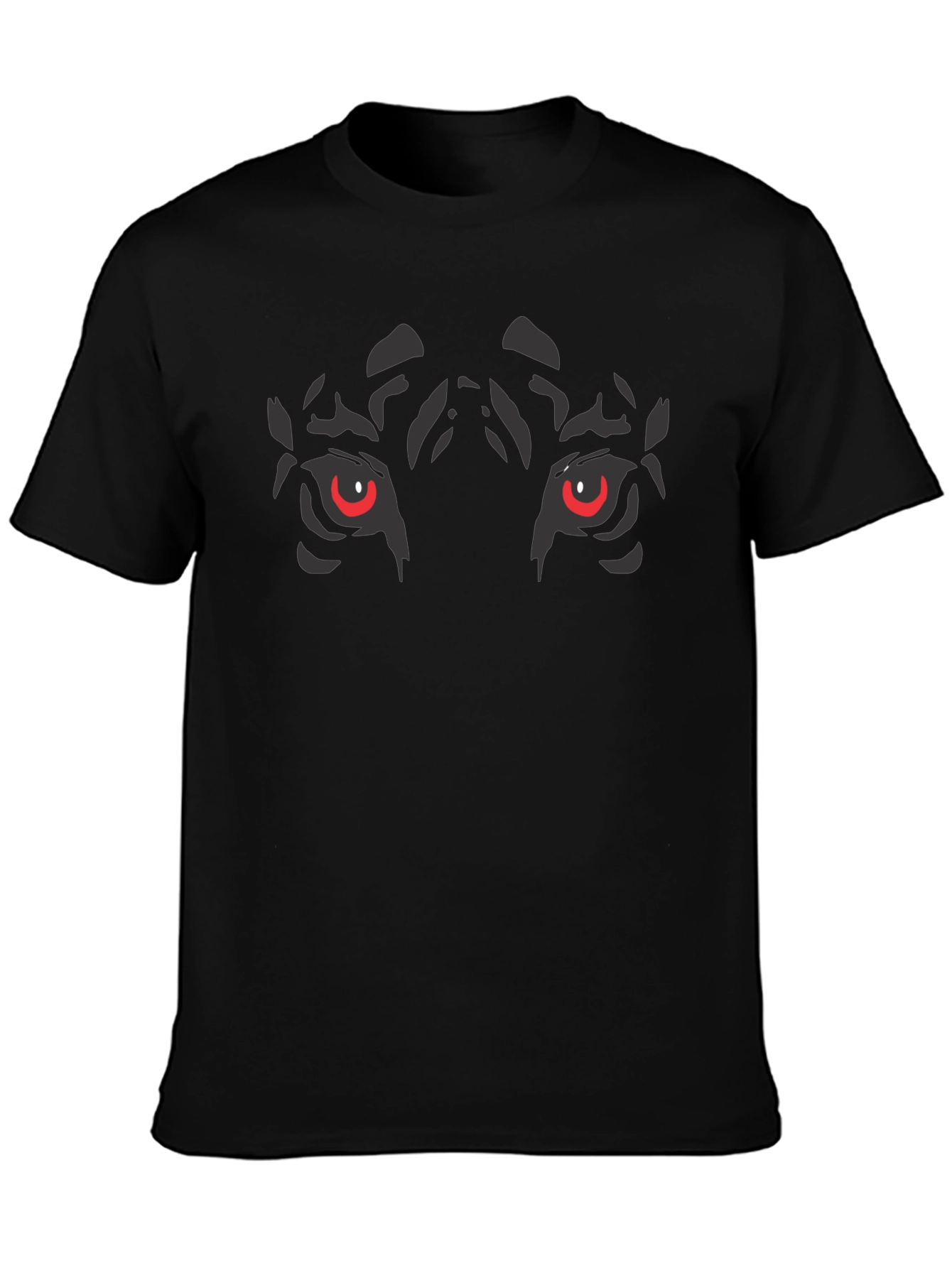 Mens Black T-Shirt - Tiger Eyes Graphic Tee