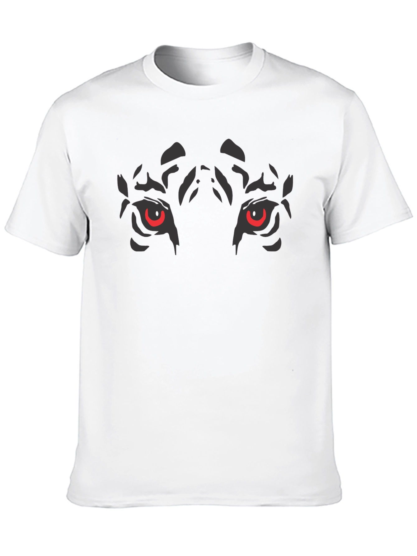 Mens Black T-Shirt - Tiger Eyes Graphic Tee